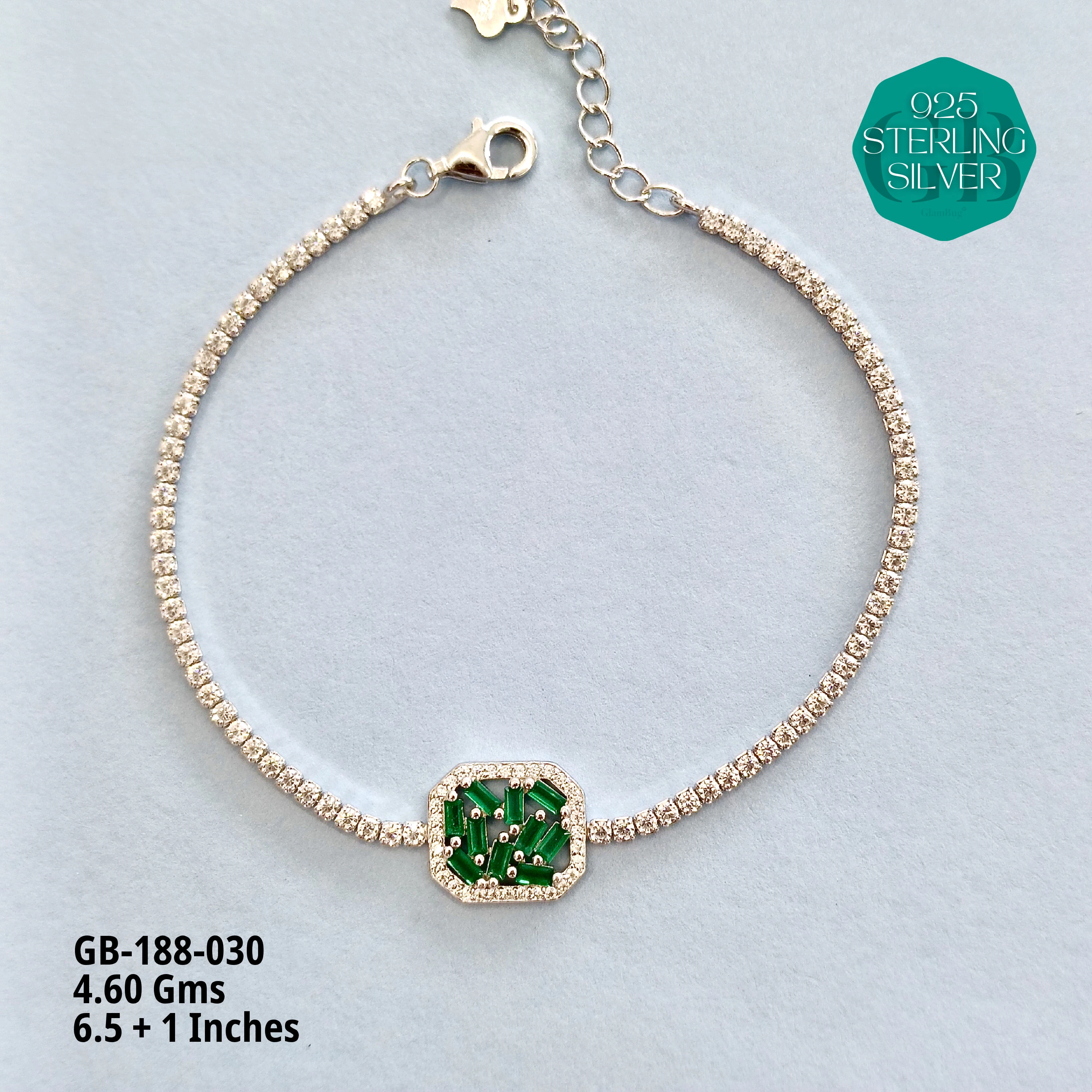PREMIUM TENNIS BRACELETS - Premium 925 Silver Jewellery - SKU: GB-188-030 - Hyderabad Silver Importers