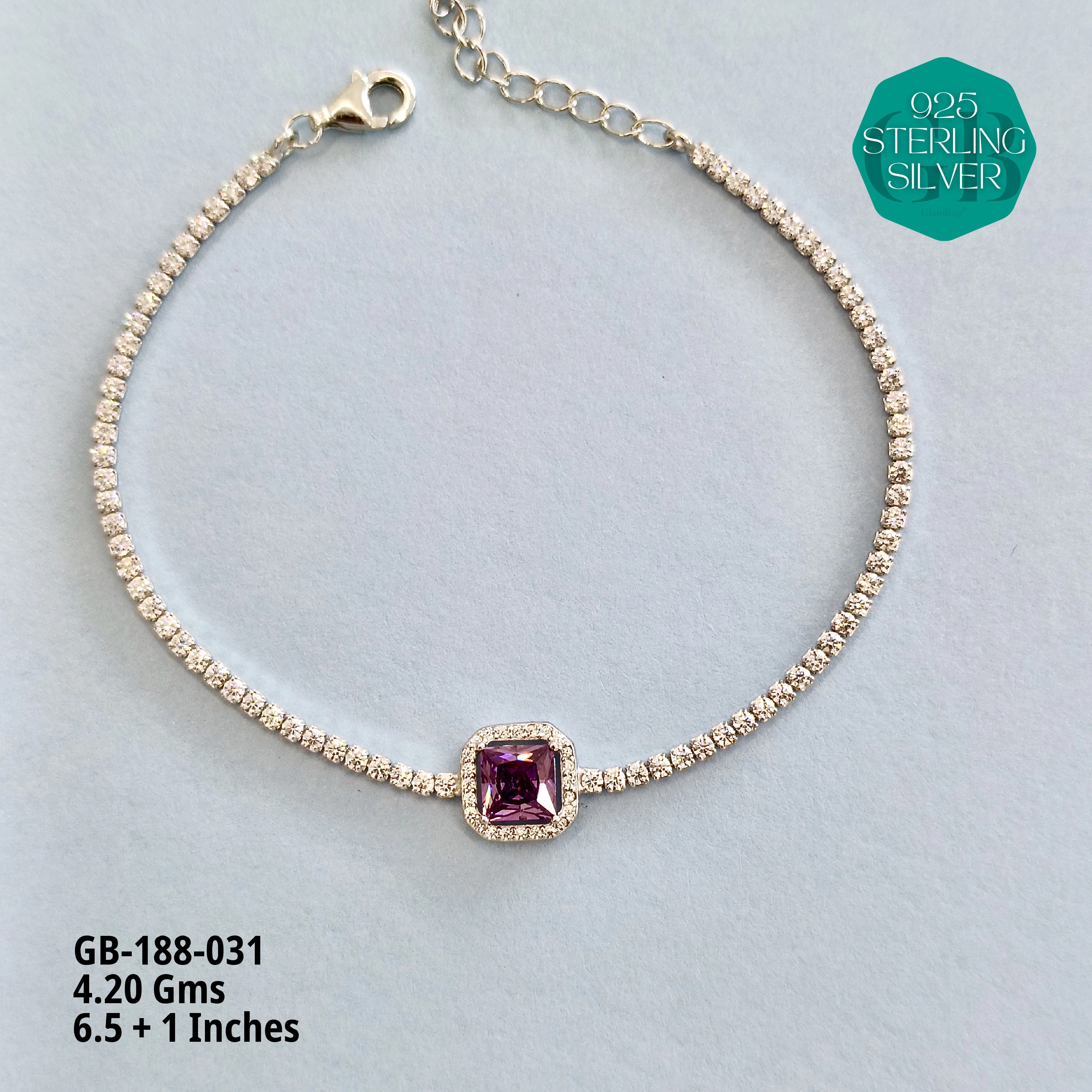 PREMIUM TENNIS BRACELETS - Premium 925 Silver Jewellery - SKU: GB-188-031 - Hyderabad Silver Importers