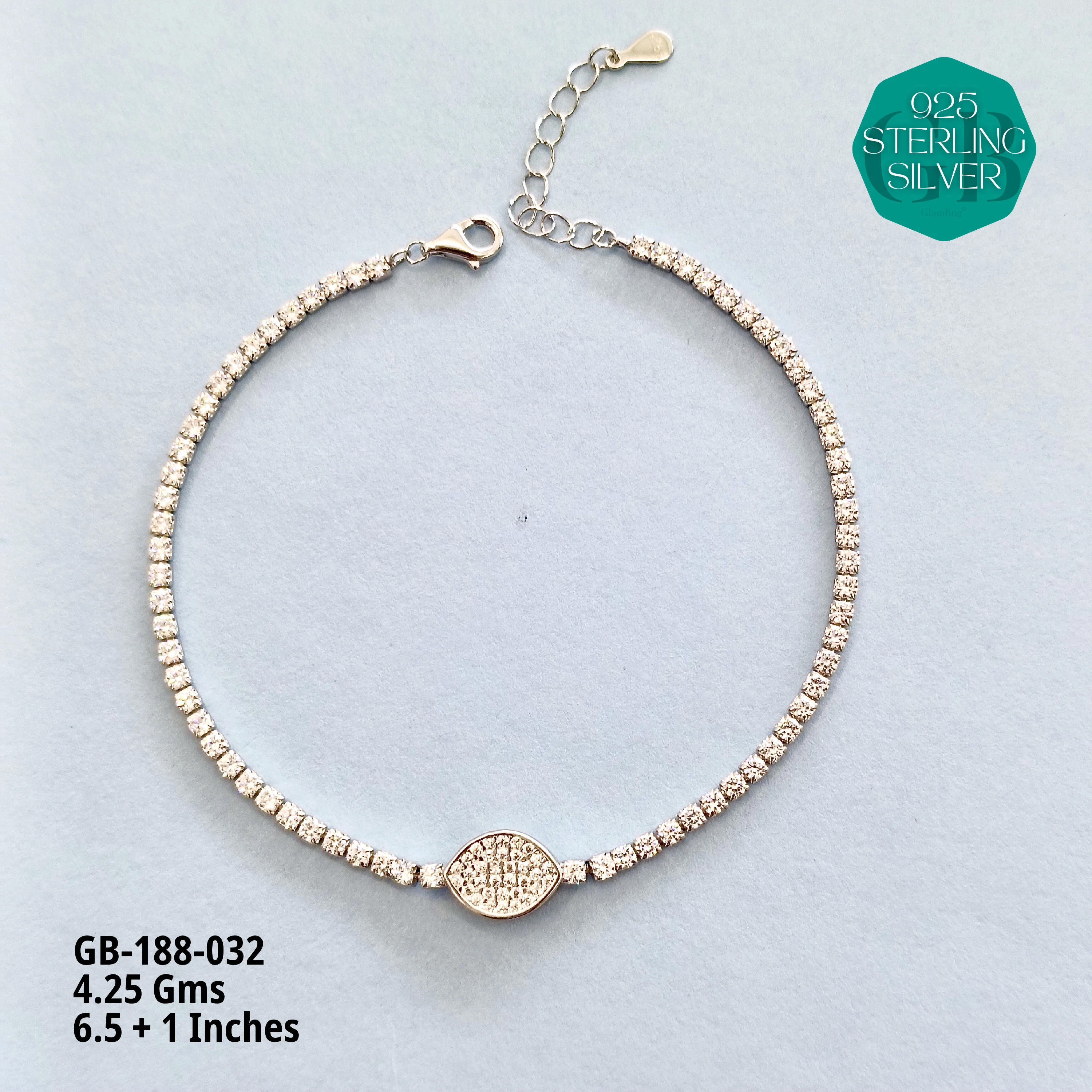 PREMIUM TENNIS BRACELETS - Premium 925 Silver Jewellery - SKU: GB-188-032 - Hyderabad Silver Importers