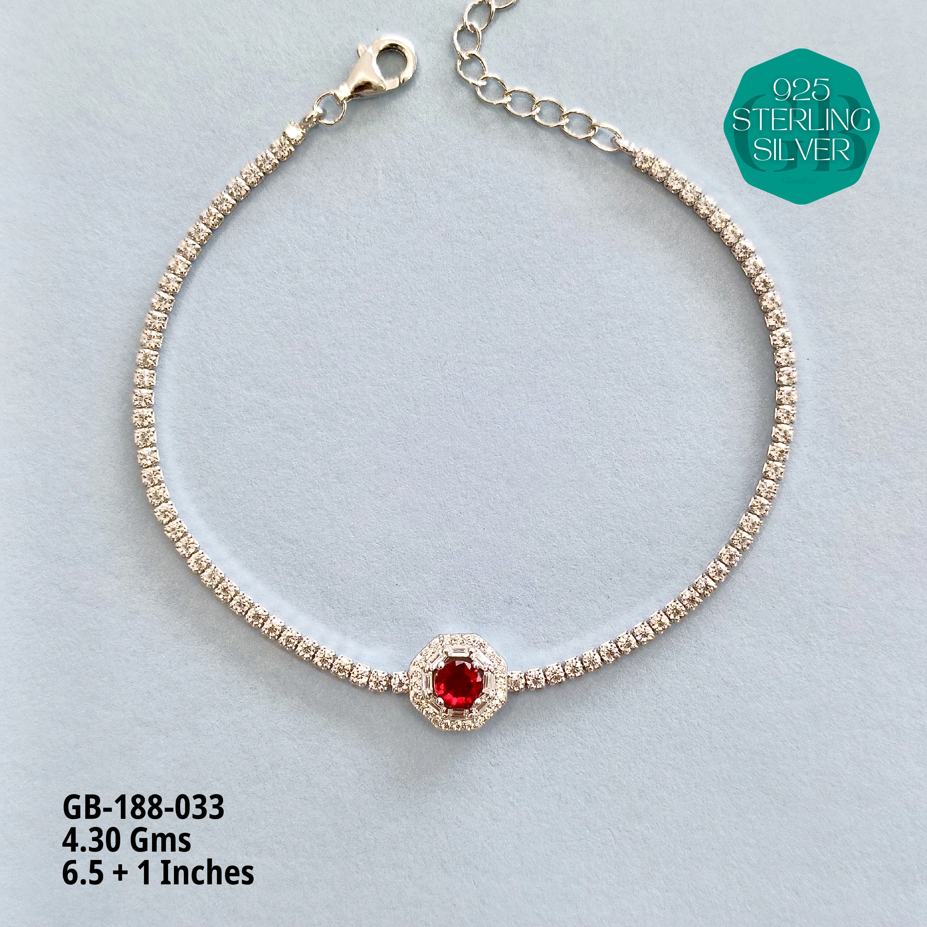 PREMIUM TENNIS BRACELETS - Premium 925 Silver Jewellery - SKU: GB-188-033 - Hyderabad Silver Importers