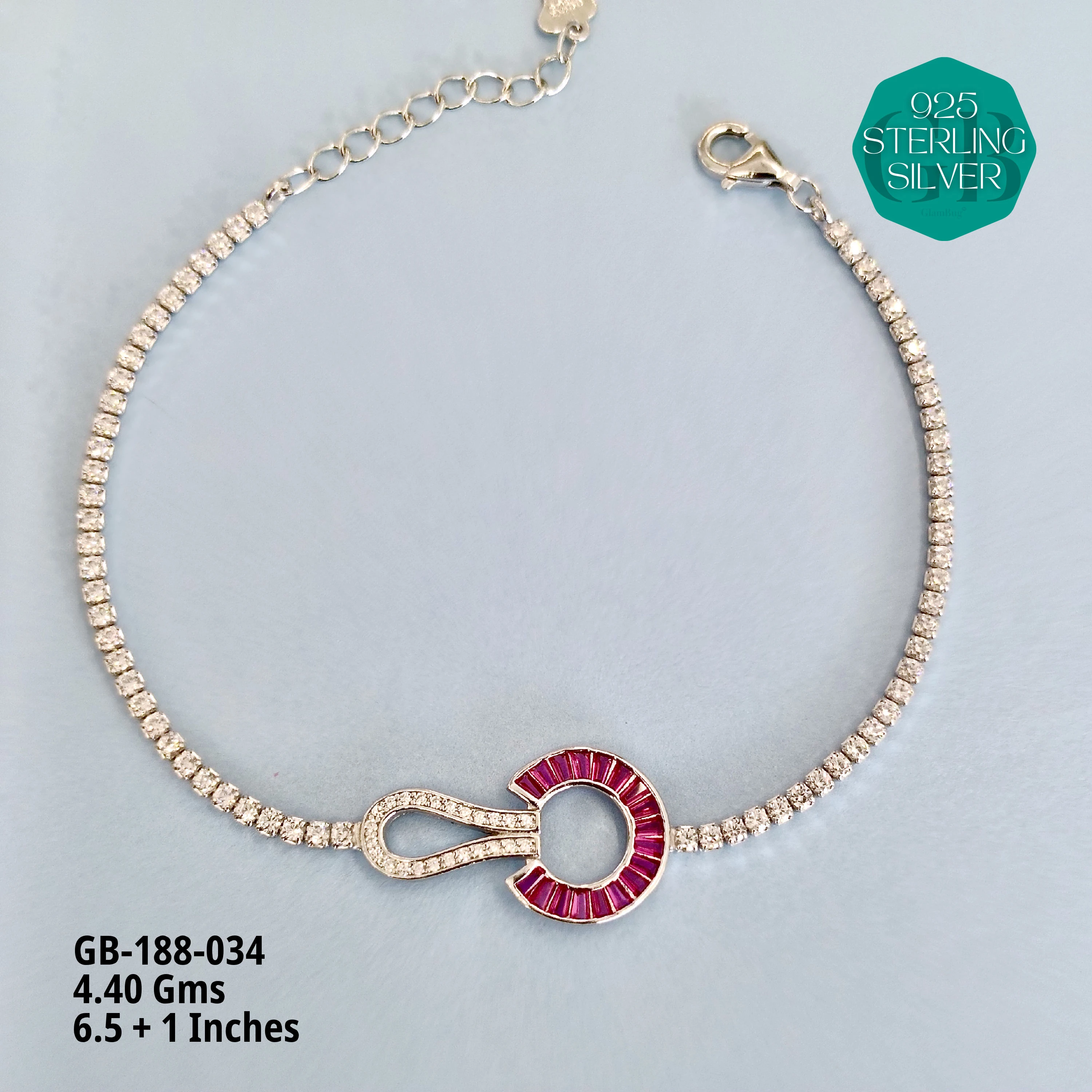 PREMIUM TENNIS BRACELETS - Premium 925 Silver Jewellery - SKU: GB-188-034 - Hyderabad Silver Importers