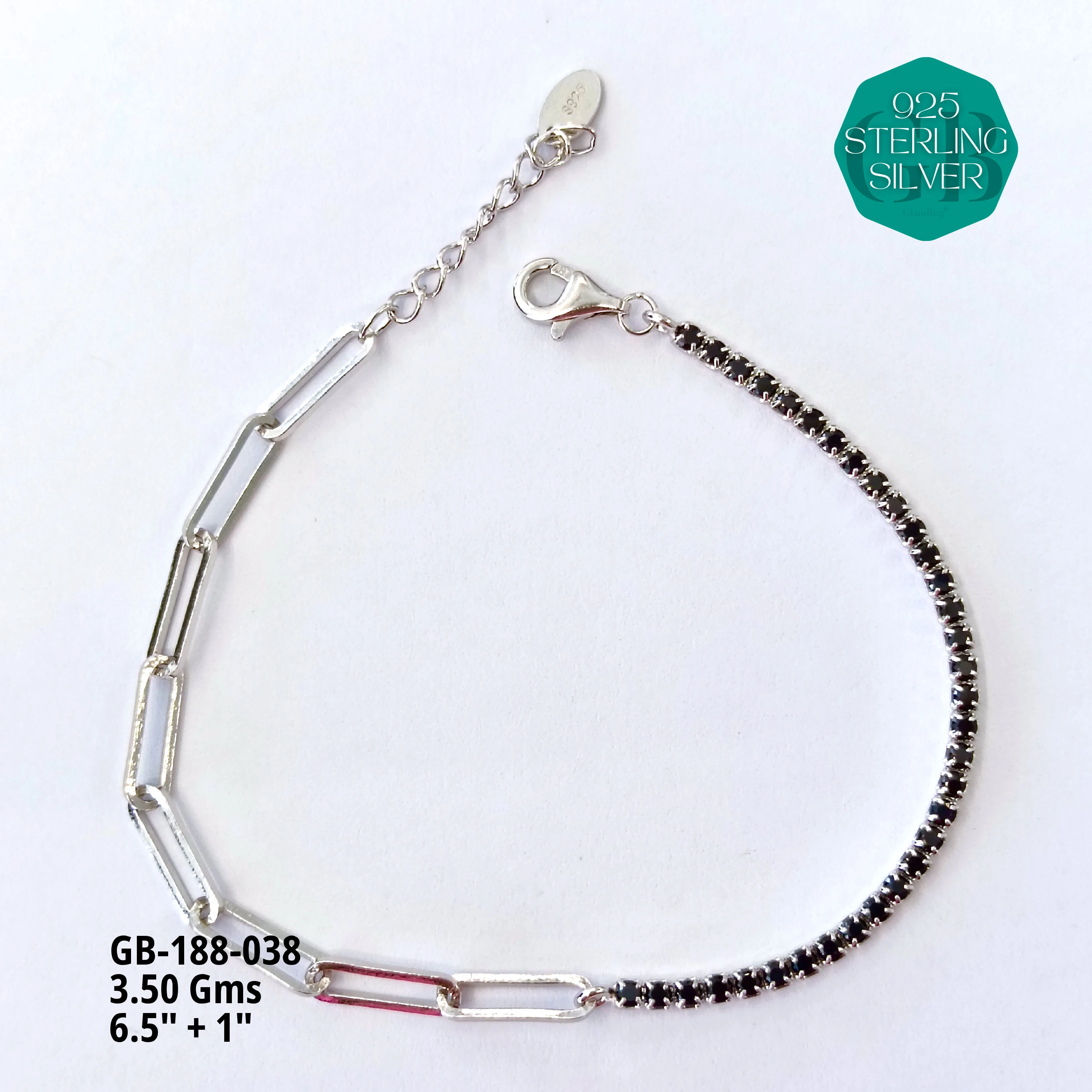 PREMIUM TENNIS BRACELETS - Premium 925 Silver Jewellery - SKU: GB-188-038 - Hyderabad Silver Importers