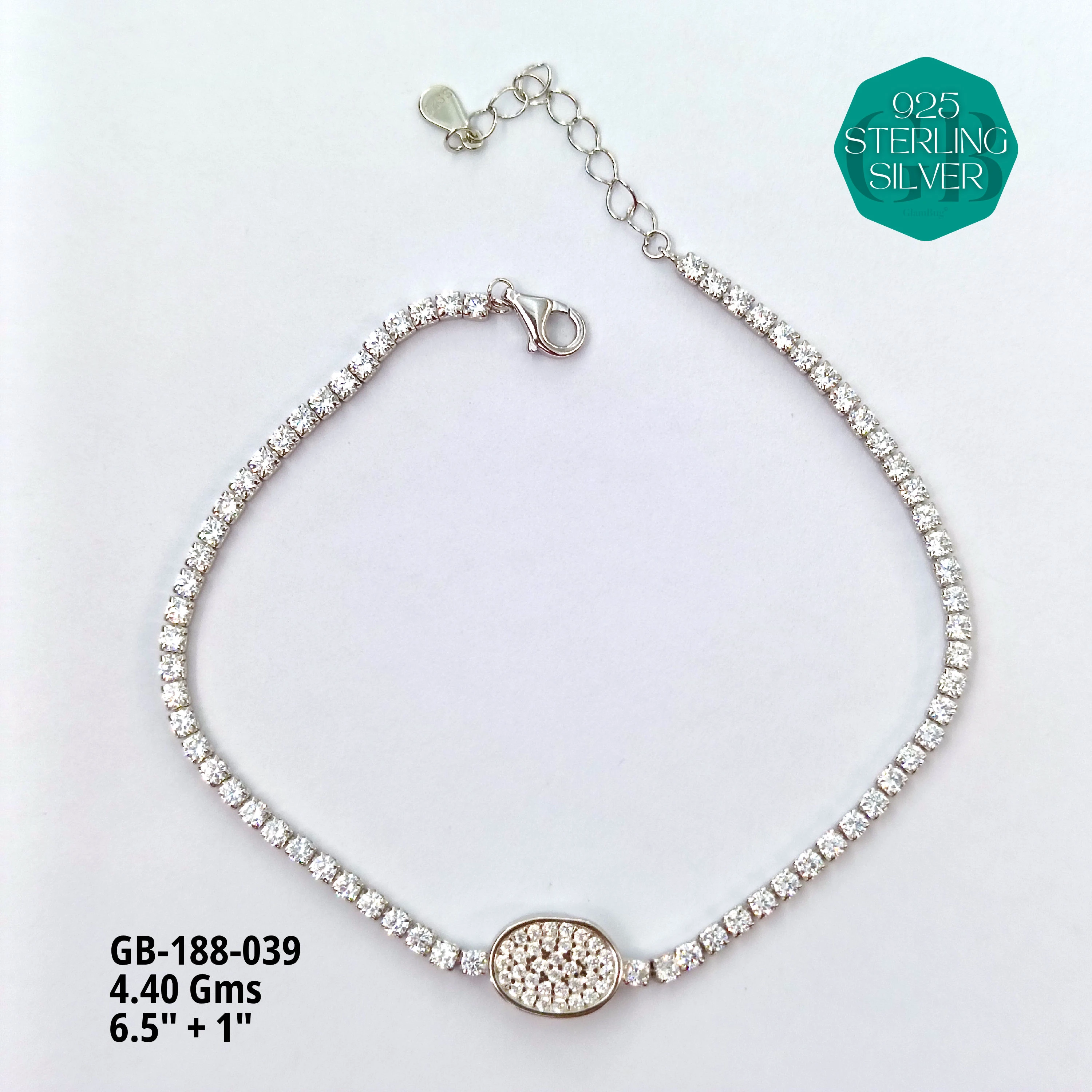 PREMIUM TENNIS BRACELETS - Premium 925 Silver Jewellery - SKU: GB-188-039 - Hyderabad Silver Importers