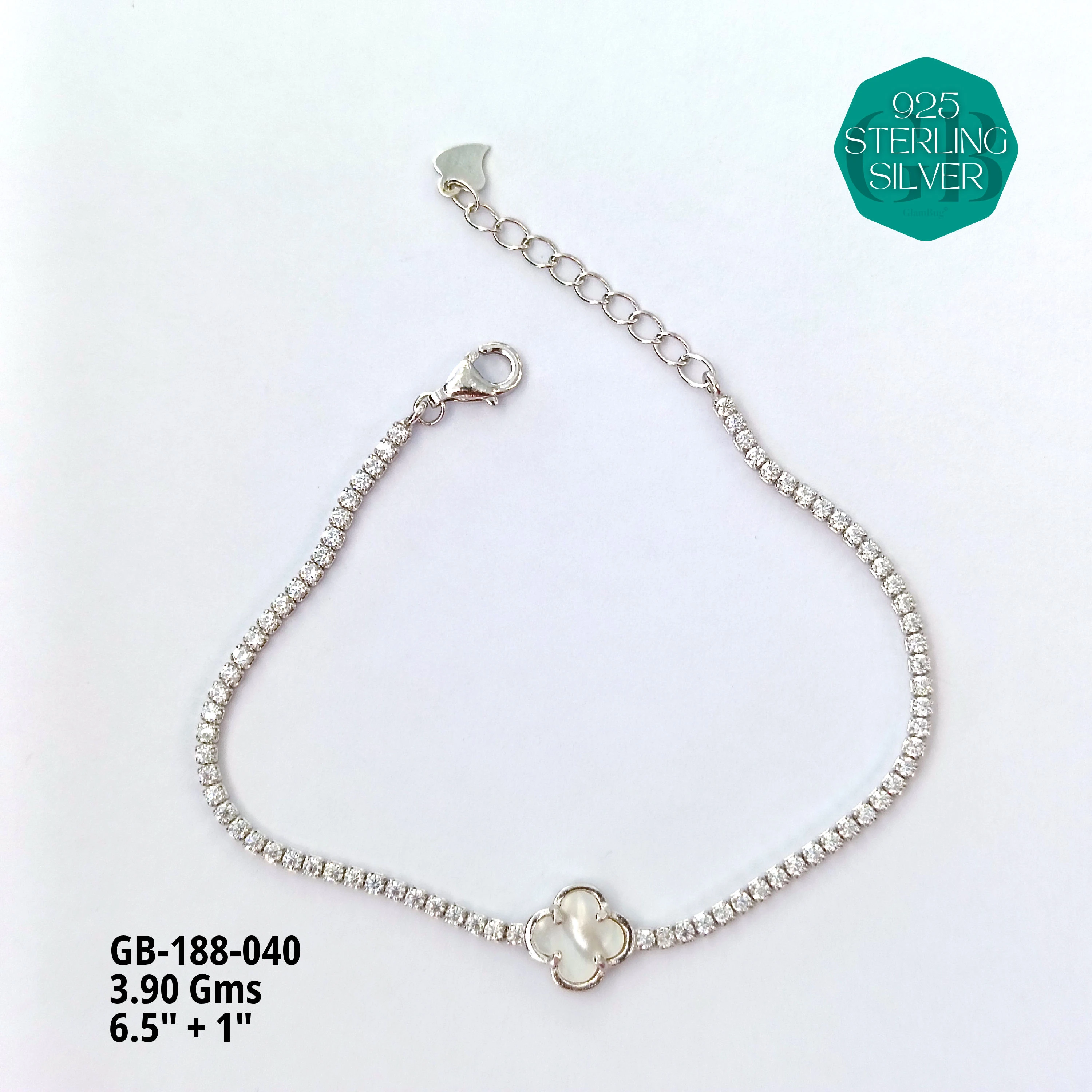 PREMIUM TENNIS BRACELETS - Premium 925 Silver Jewellery - SKU: GB-188-040 - Hyderabad Silver Importers