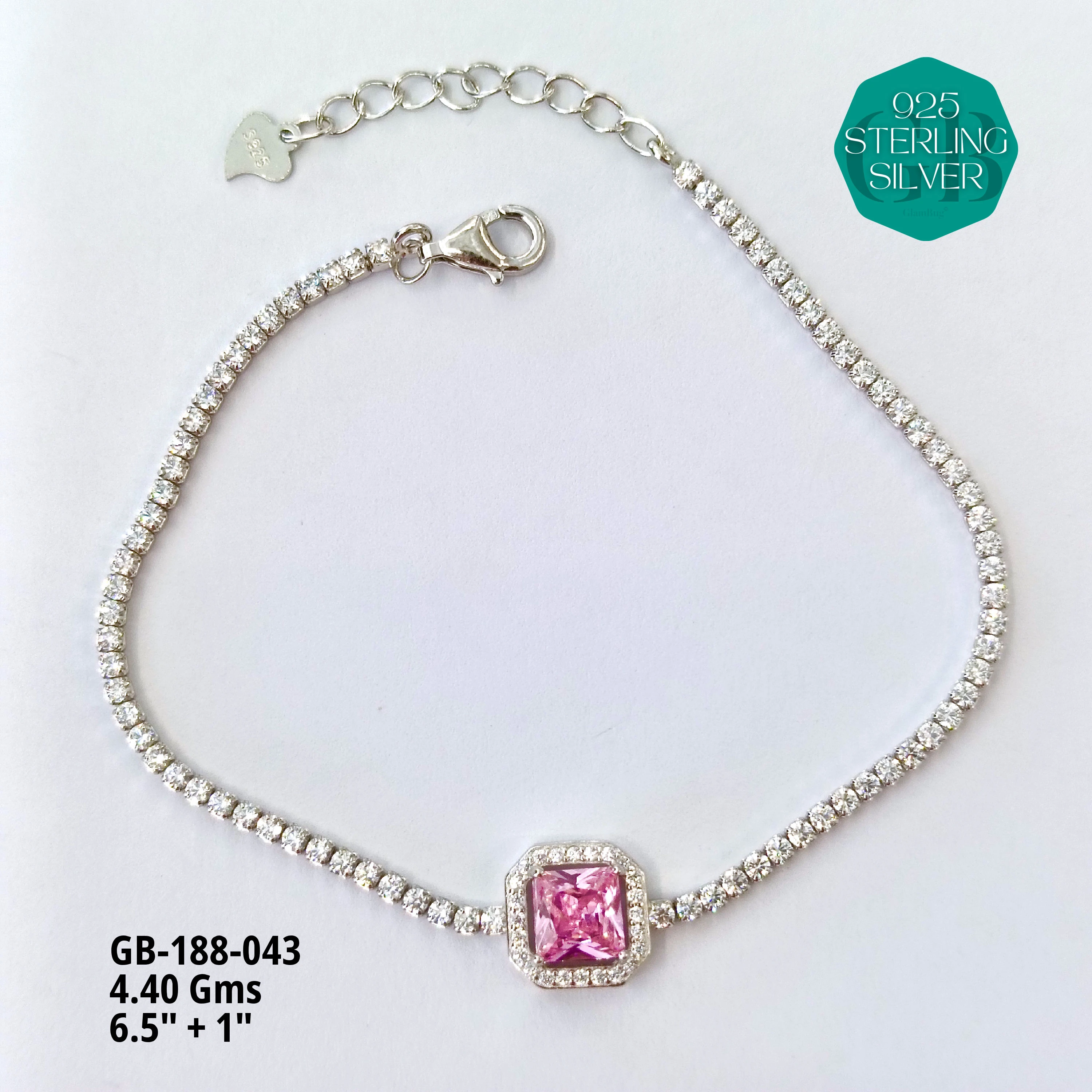 PREMIUM TENNIS BRACELETS - Premium 925 Silver Jewellery - SKU: GB-188-043 - Hyderabad Silver Importers