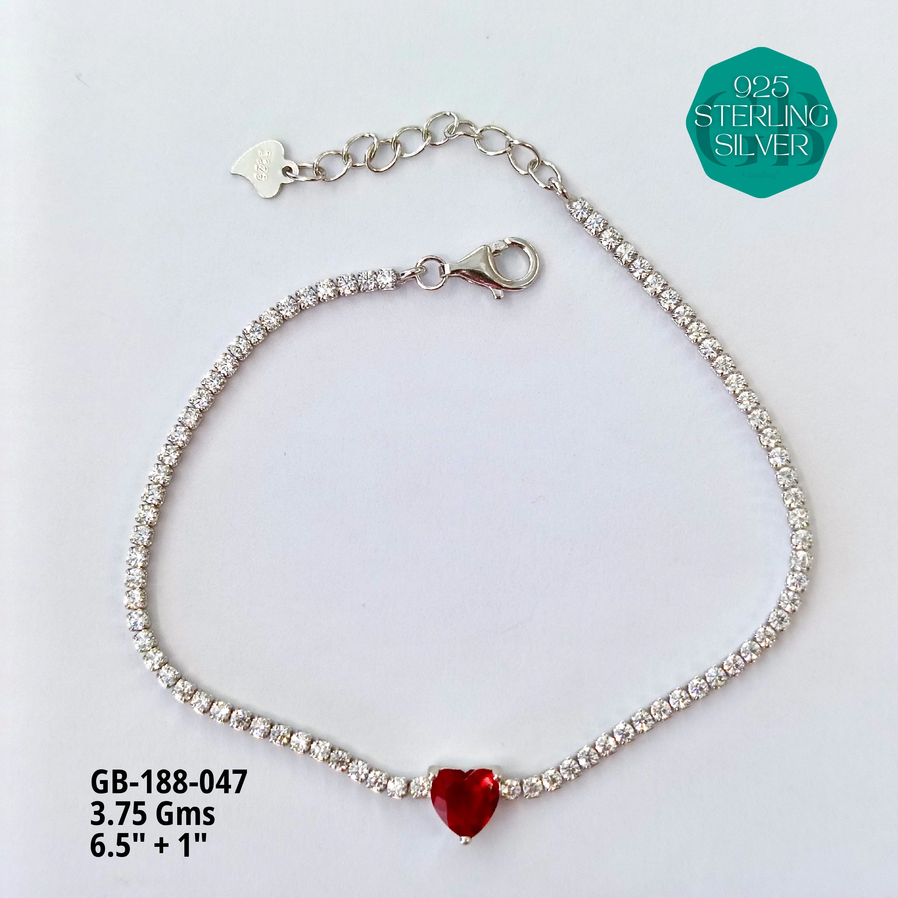 PREMIUM TENNIS BRACELETS - Premium 925 Silver Jewellery - SKU: GB-188-047 - Hyderabad Silver Importers