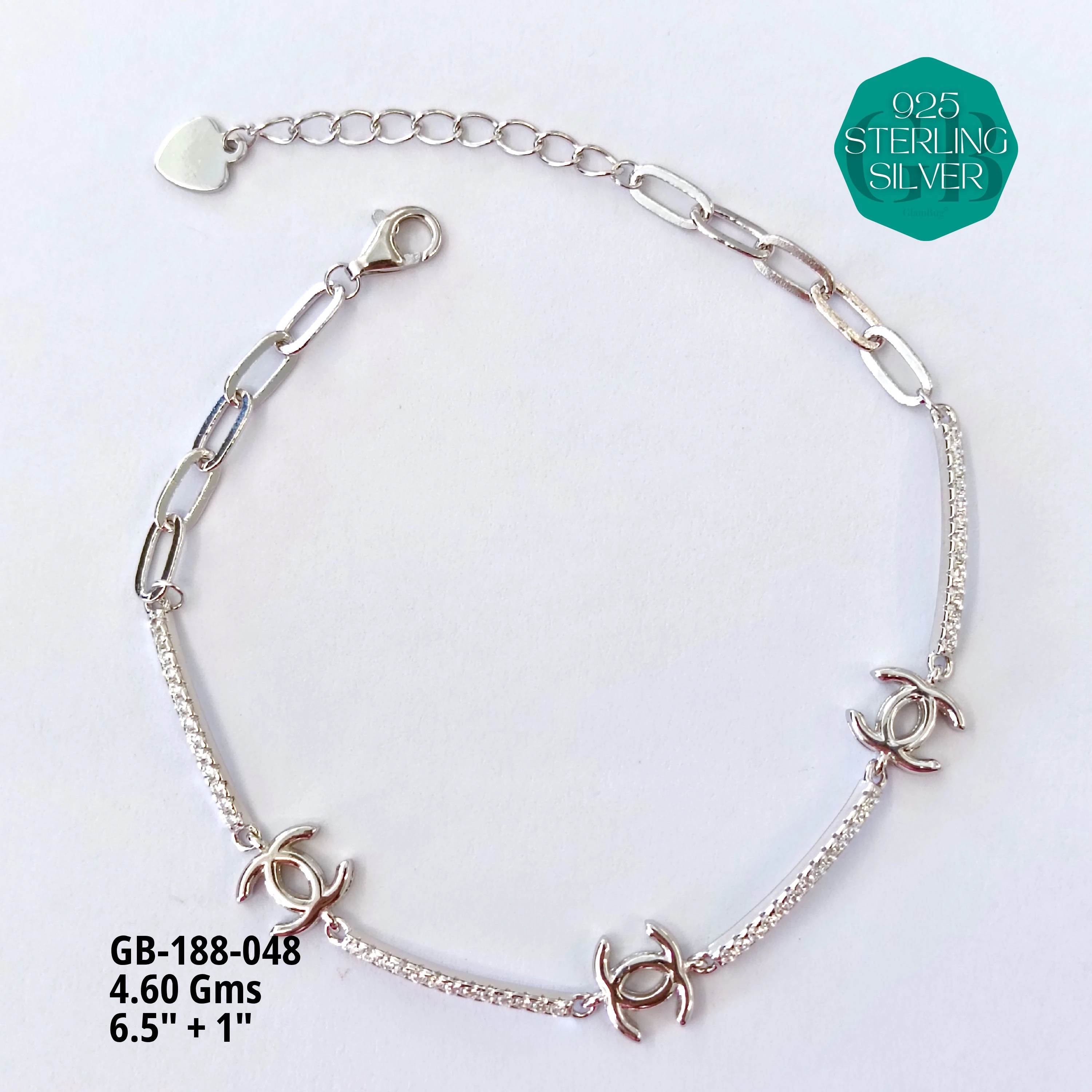 PREMIUM TENNIS BRACELETS - Premium 925 Silver Jewellery - SKU: GB-188-048 - Hyderabad Silver Importers