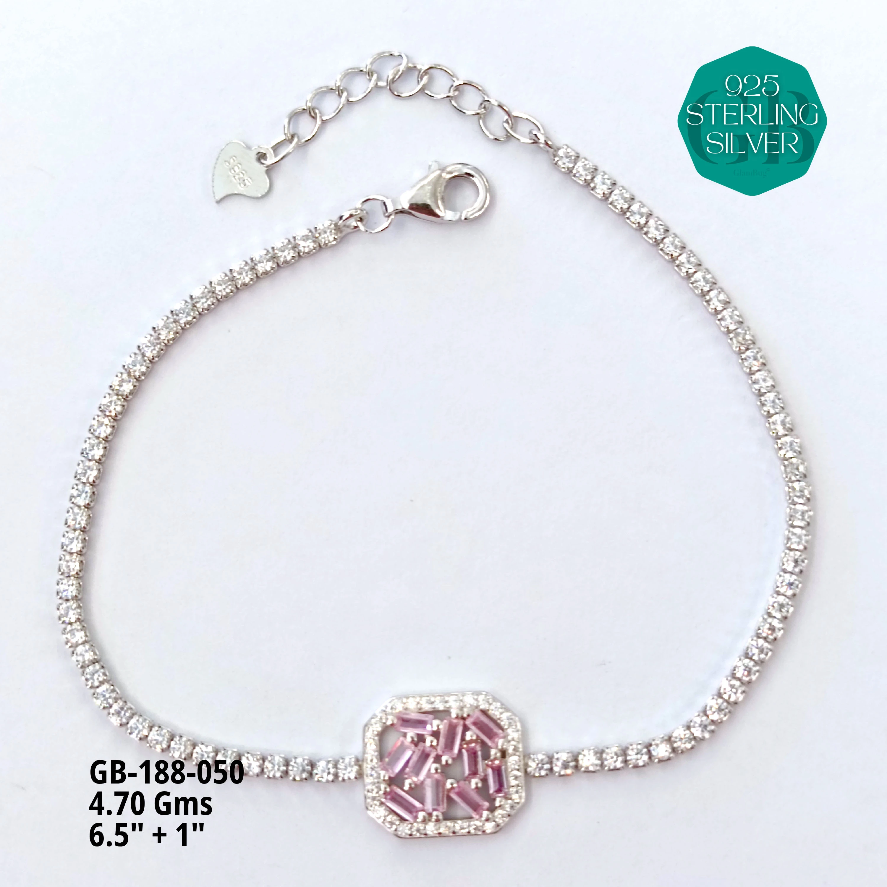 PREMIUM TENNIS BRACELETS - Premium 925 Silver Jewellery - SKU: GB-188-050 - Hyderabad Silver Importers