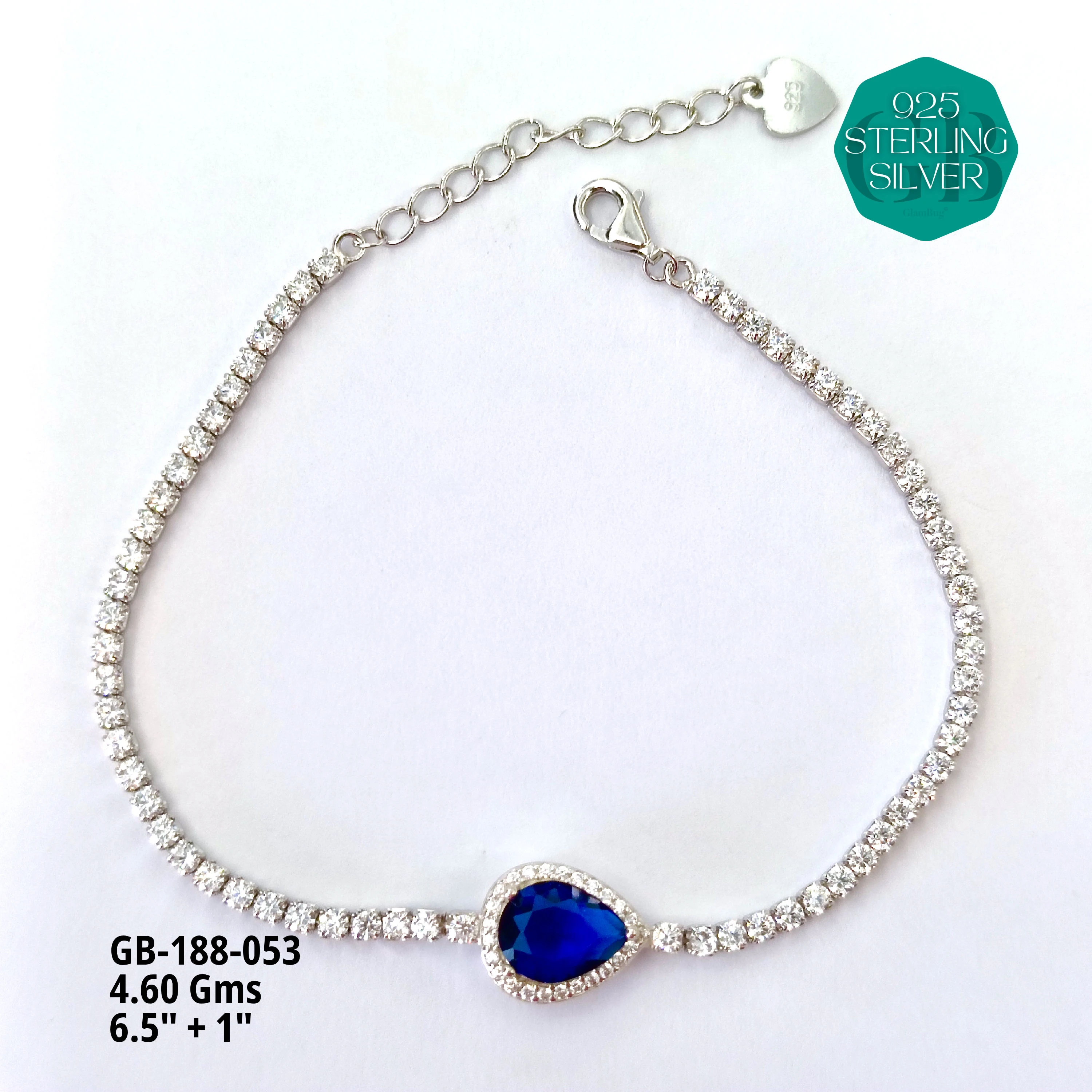 PREMIUM TENNIS BRACELETS - Premium 925 Silver Jewellery - SKU: GB-188-053 - Hyderabad Silver Importers