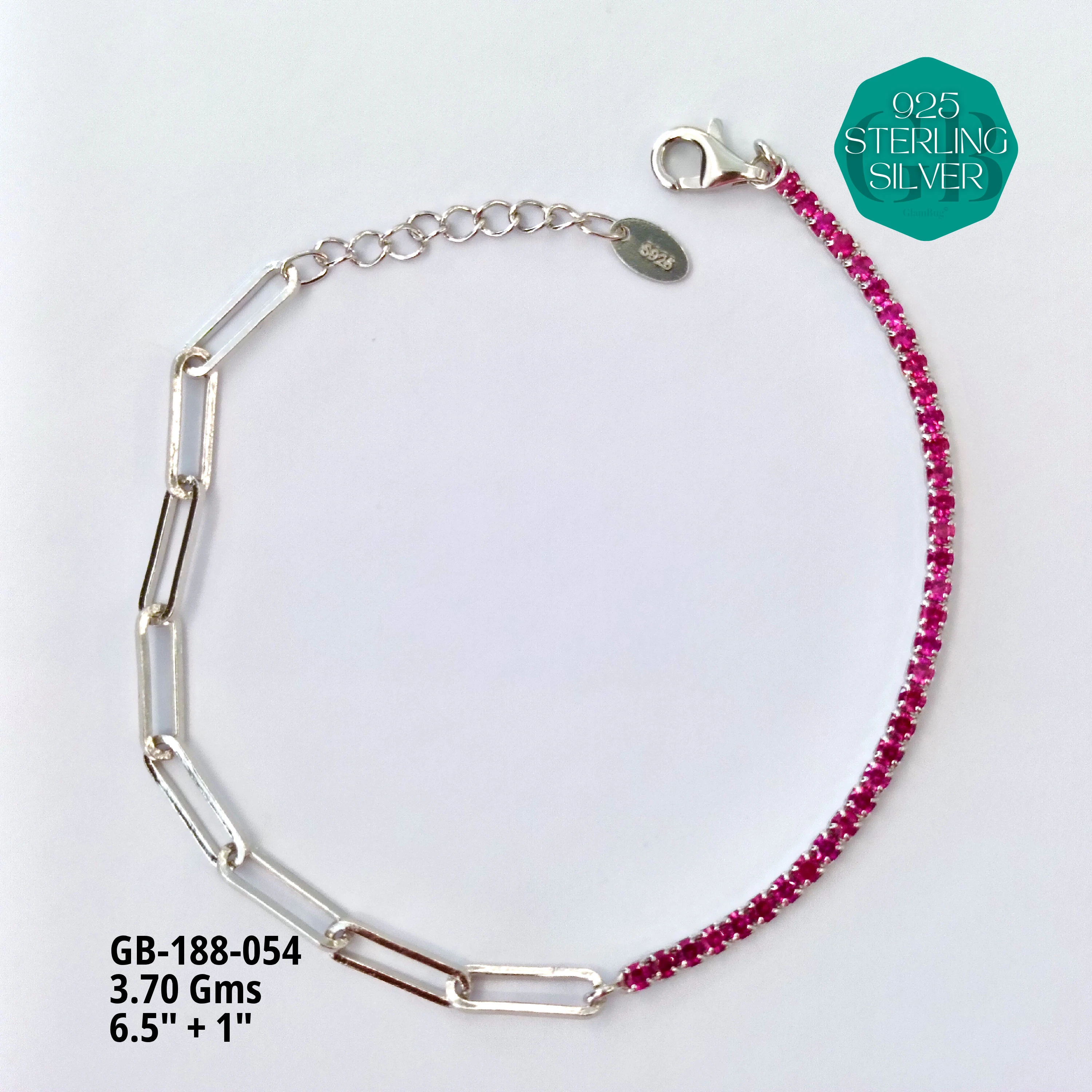 PREMIUM TENNIS BRACELETS - Premium 925 Silver Jewellery - SKU: GB-188-054 - Hyderabad Silver Importers