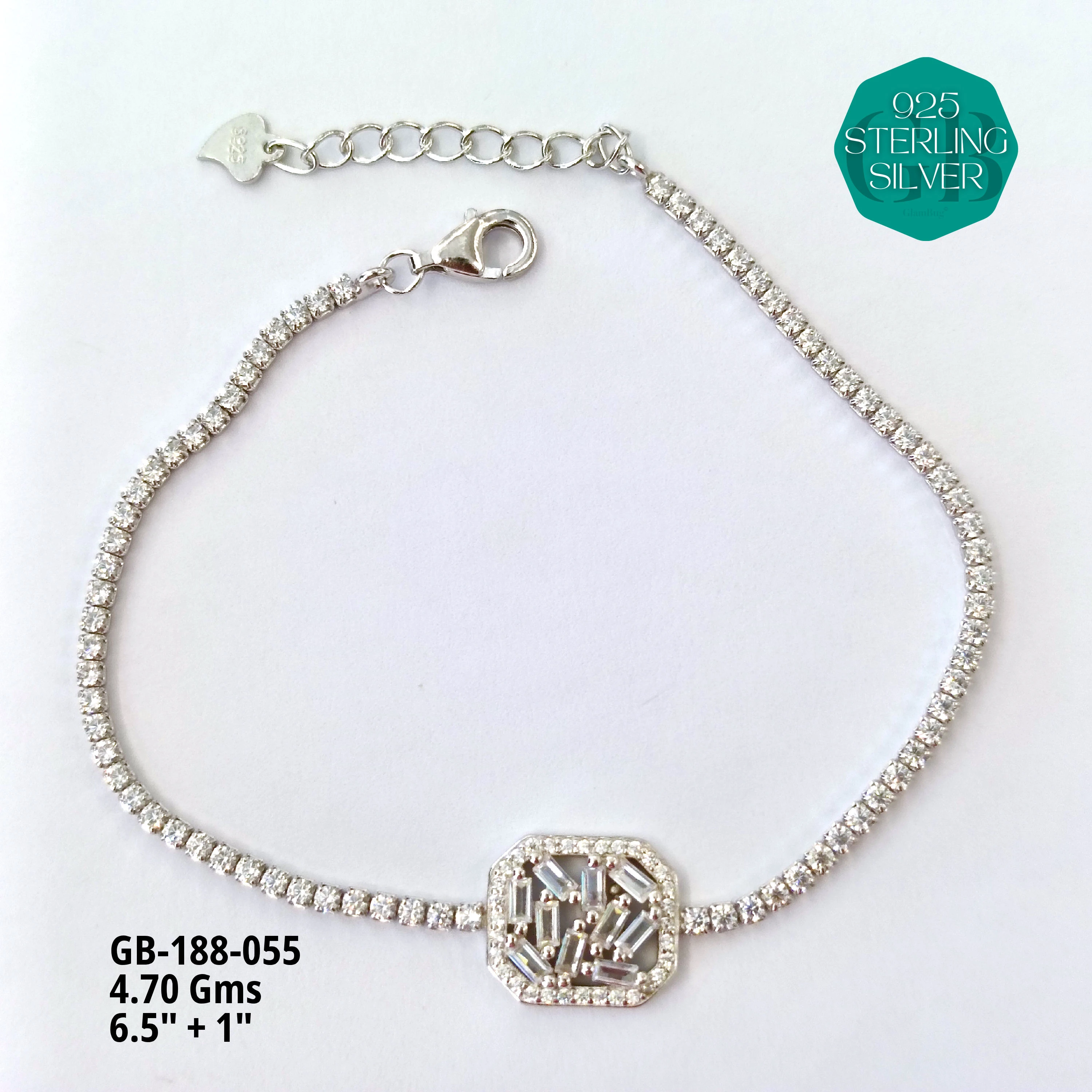 PREMIUM TENNIS BRACELETS - Premium 925 Silver Jewellery - SKU: GB-188-055 - Hyderabad Silver Importers