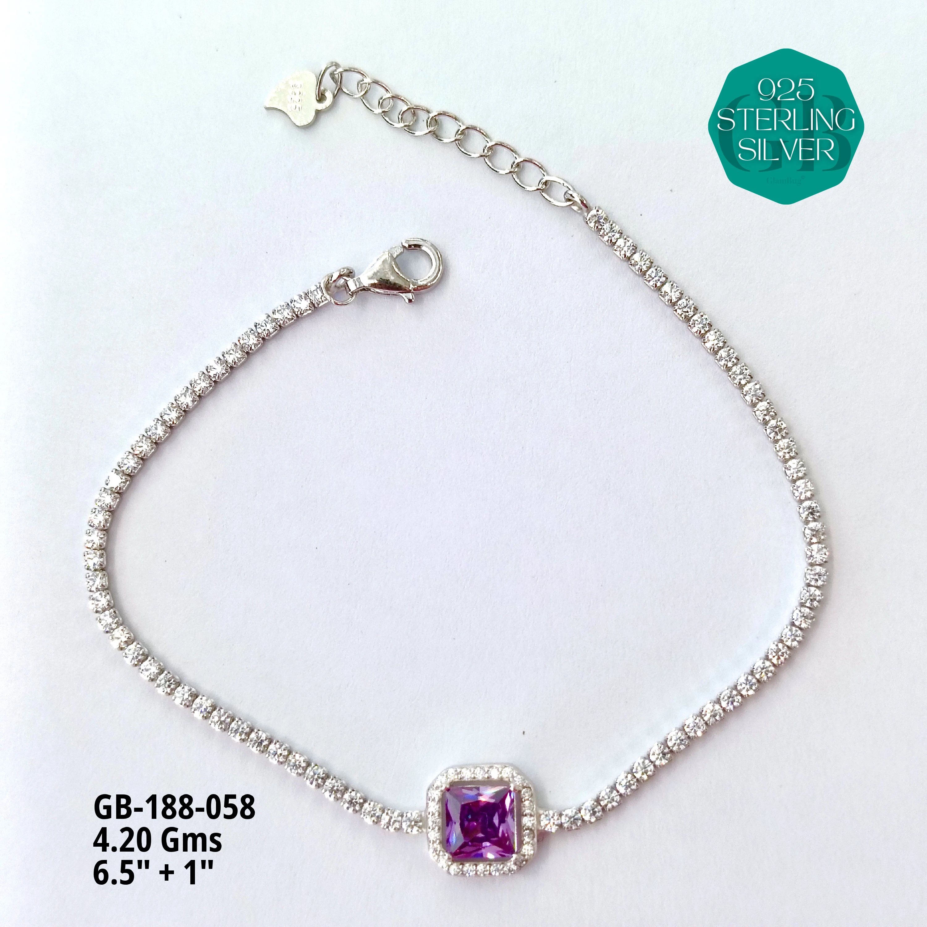 PREMIUM TENNIS BRACELETS - Premium 925 Silver Jewellery - SKU: GB-188-058 - Hyderabad Silver Importers