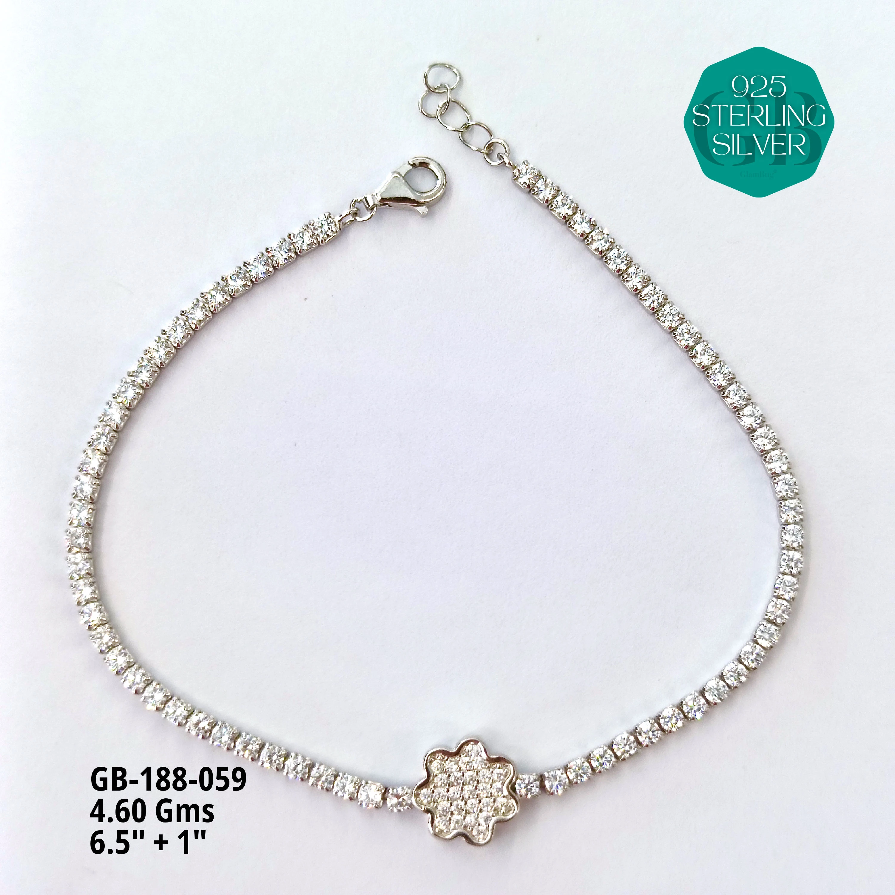 PREMIUM TENNIS BRACELETS - Premium 925 Silver Jewellery - SKU: GB-188-059 - Hyderabad Silver Importers