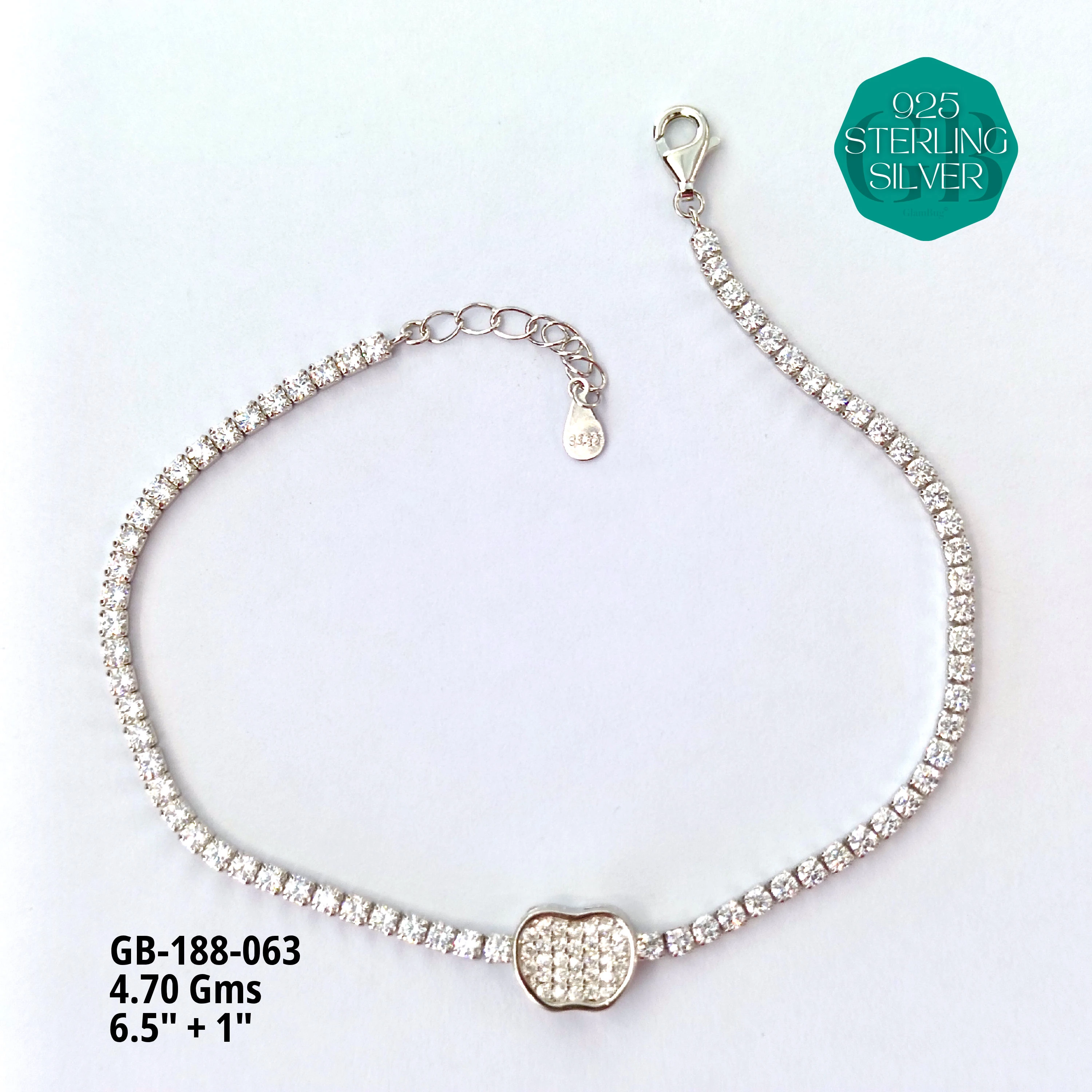 PREMIUM TENNIS BRACELETS - Premium 925 Silver Jewellery - SKU: GB-188-063 - Hyderabad Silver Importers