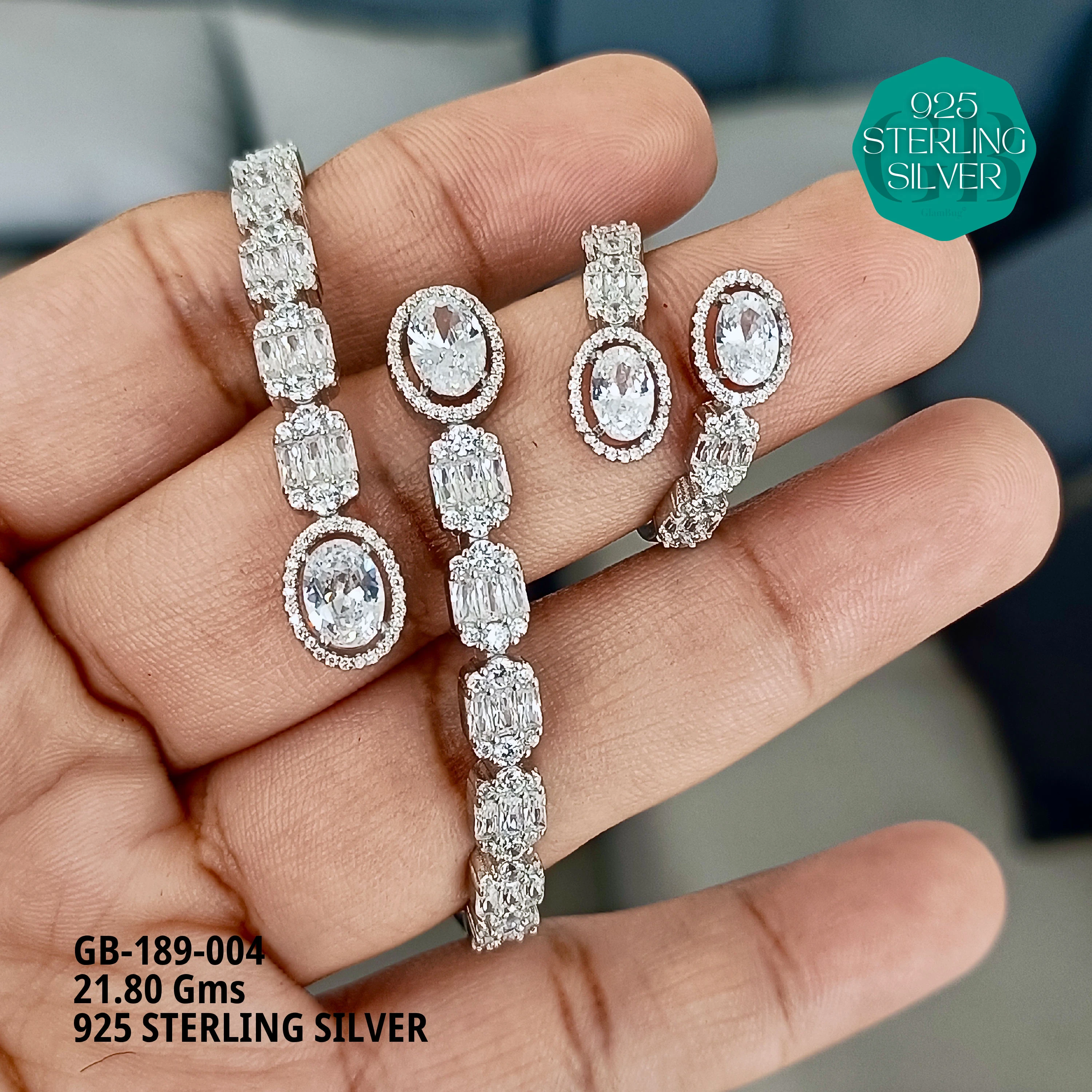 GLAMKADA PEARL - Premium 925 Silver Jewellery - SKU: GB-189-004 - Hyderabad Silver Importers