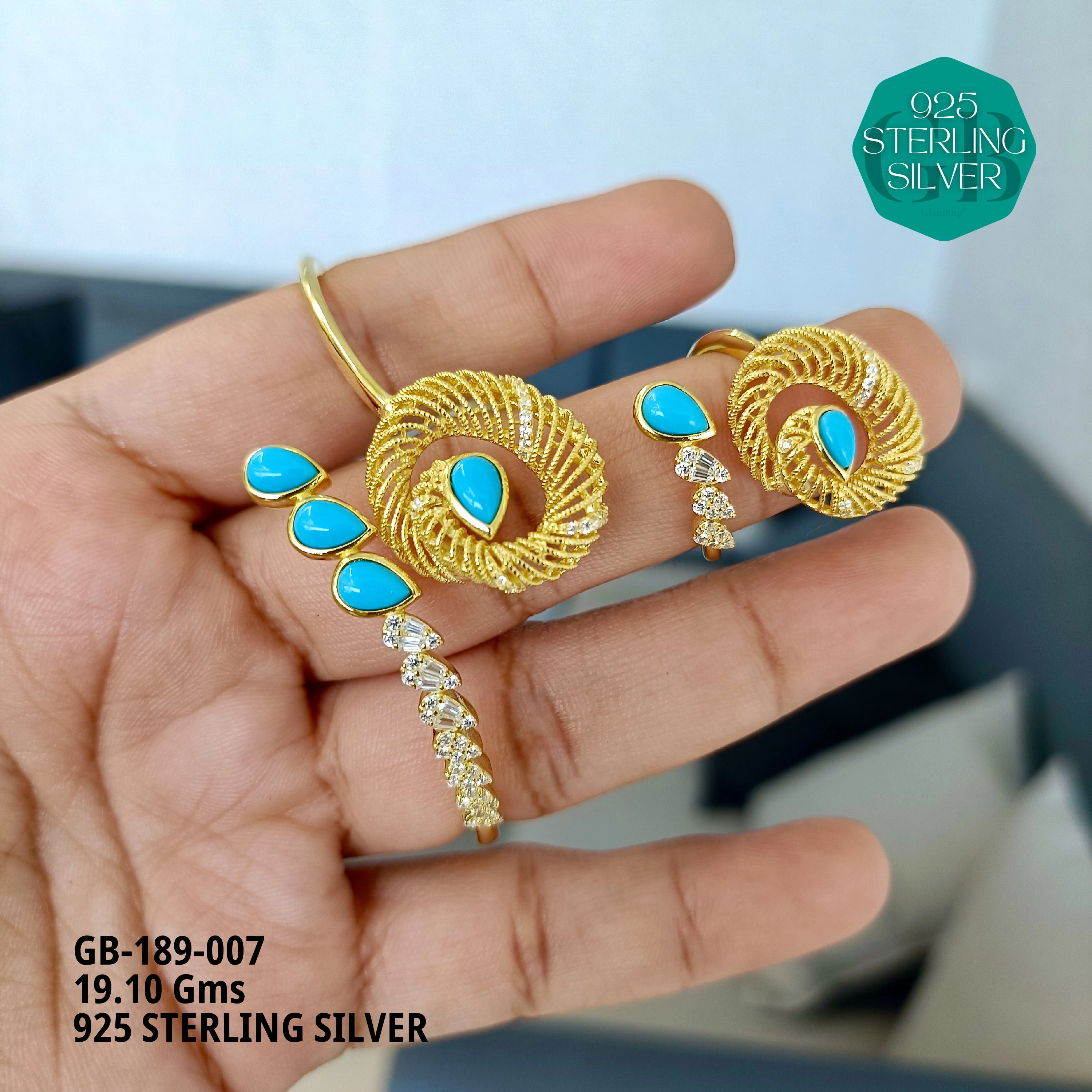 GLAMKADA PEARL - Premium 925 Silver Jewellery - SKU: GB-189-007 - Hyderabad Silver Importers