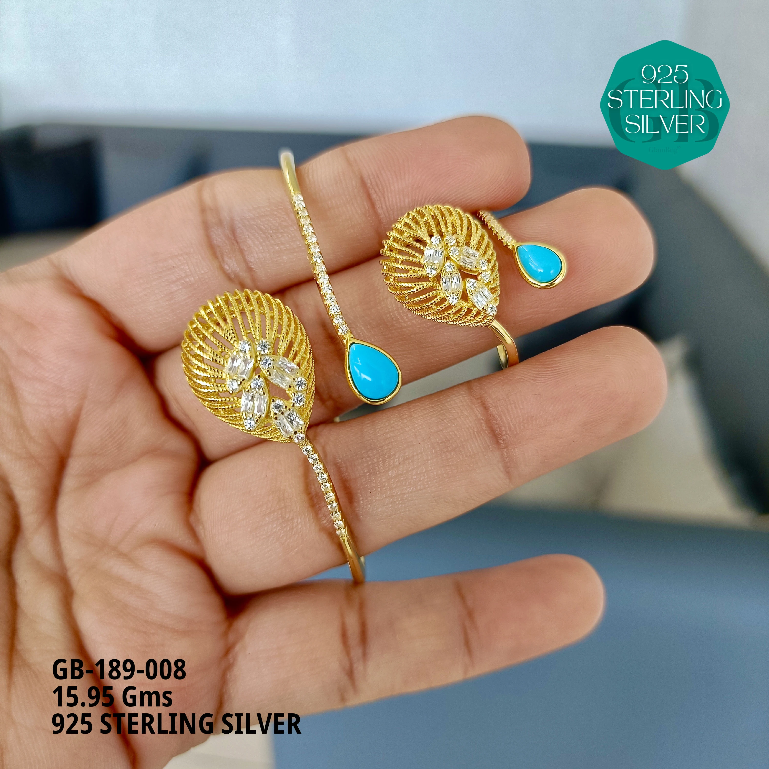 GLAMKADA PEARL - Premium 925 Silver Jewellery - SKU: GB-189-008 - Hyderabad Silver Importers