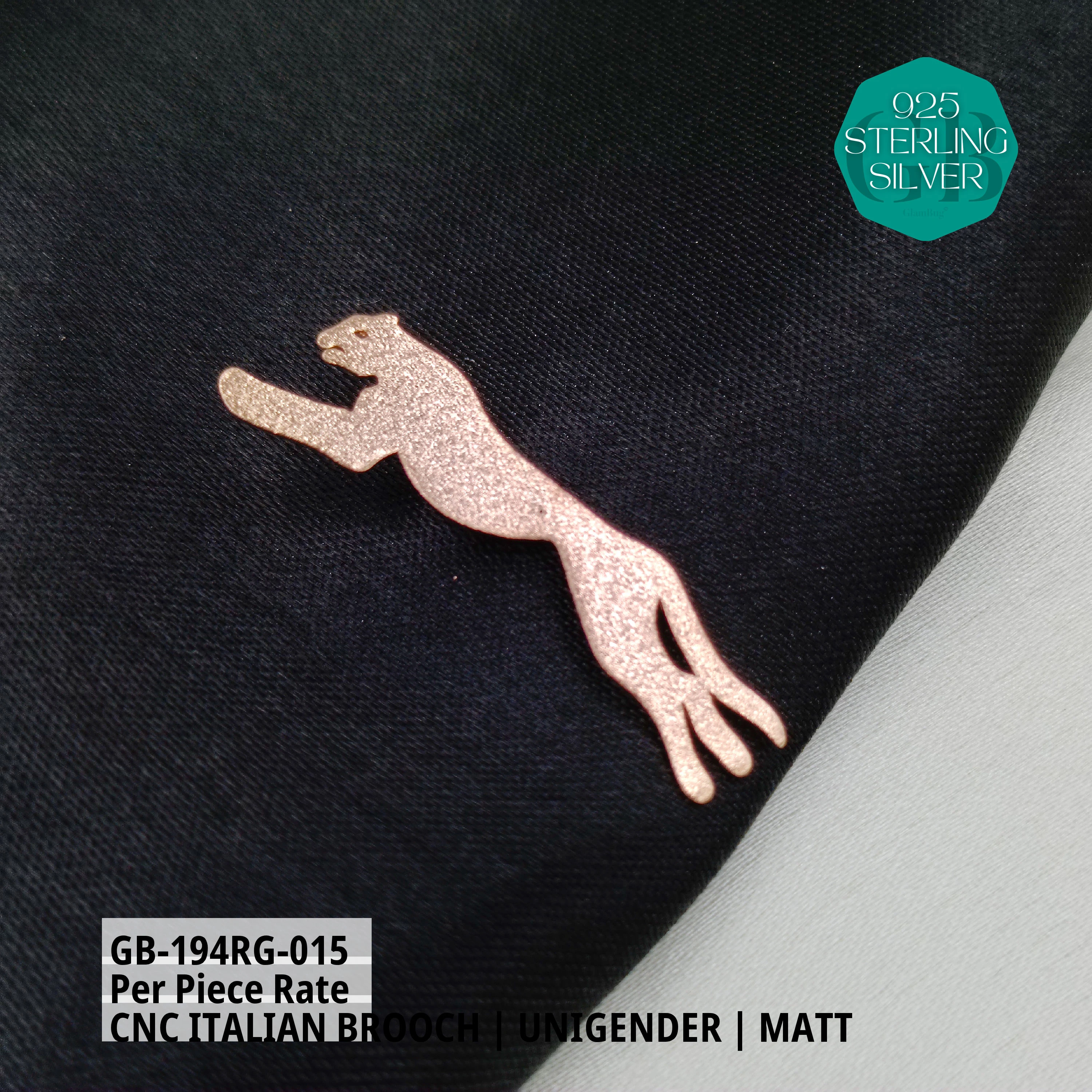 ITALIAN CNC  BROOCHES - ROSEGOLD - Premium 925 Silver Jewellery - SKU: GB-194RG-015 - Hyderabad Silver Importers