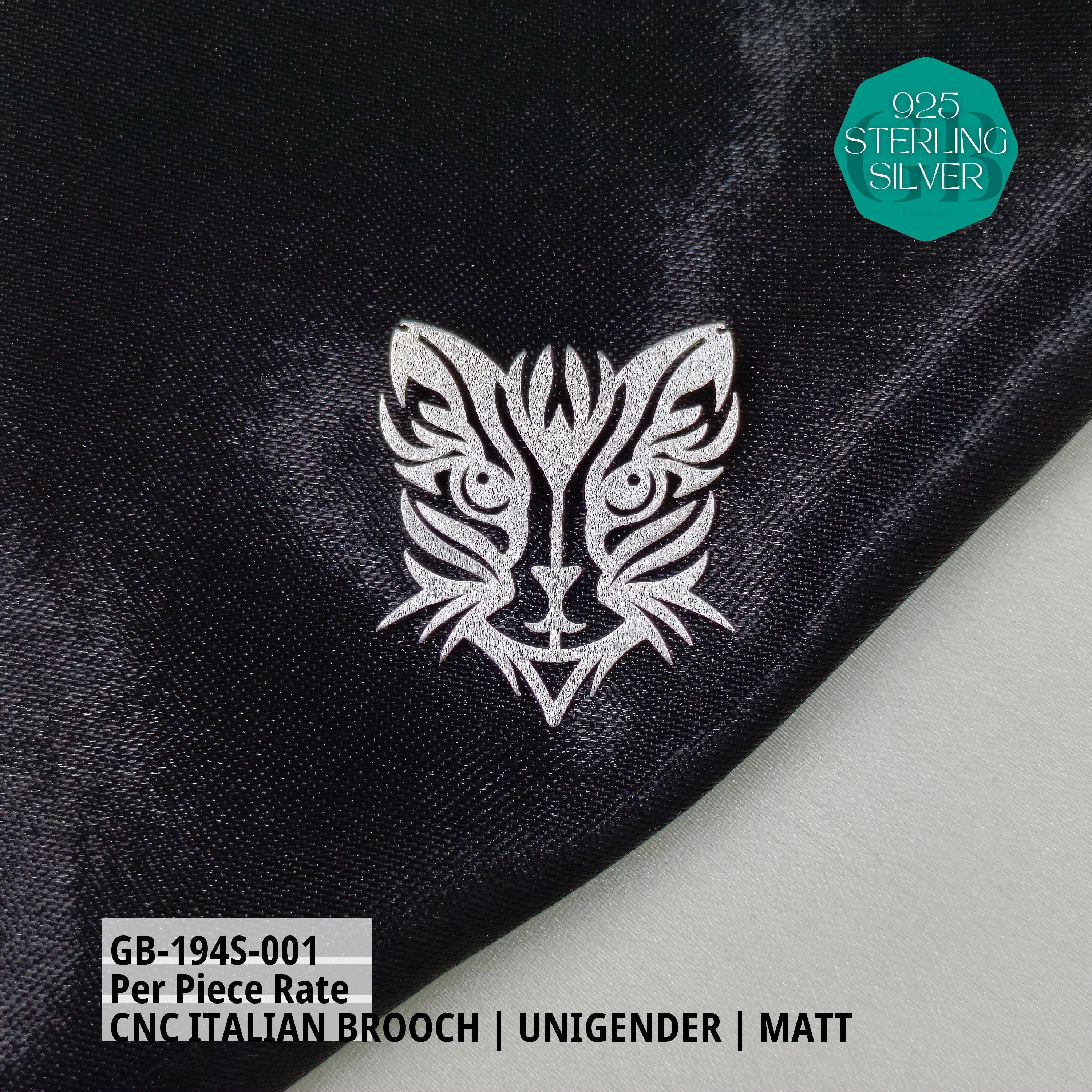 ITALIAN CNC BROOCHES - SILVER - Premium 925 Silver Jewellery - SKU: GB-194S-001 - Hyderabad Silver Importers