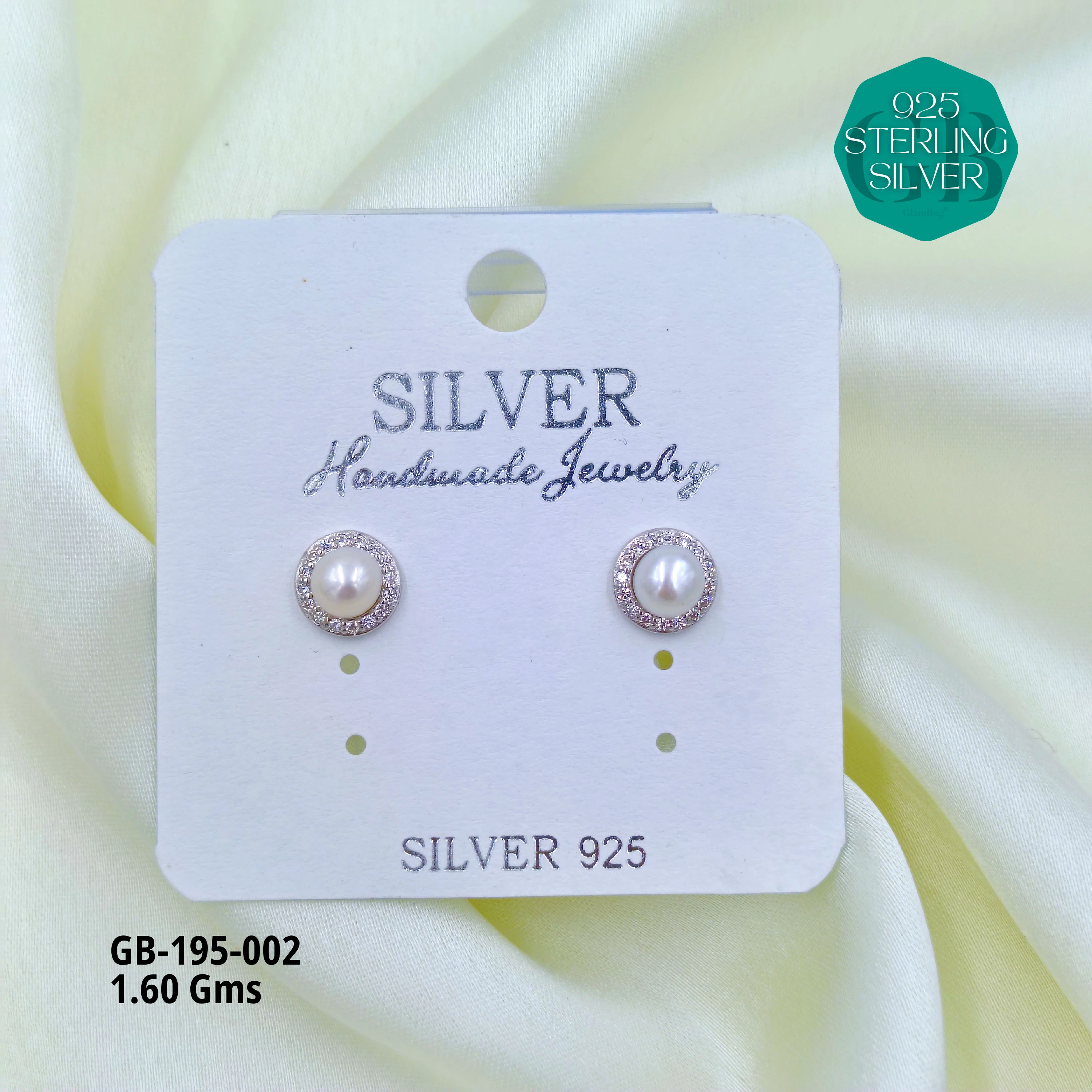 PREMIUM EX CZ + PEARL - Premium 925 Silver Jewellery - SKU: GB-195-002 - Hyderabad Silver Importers
