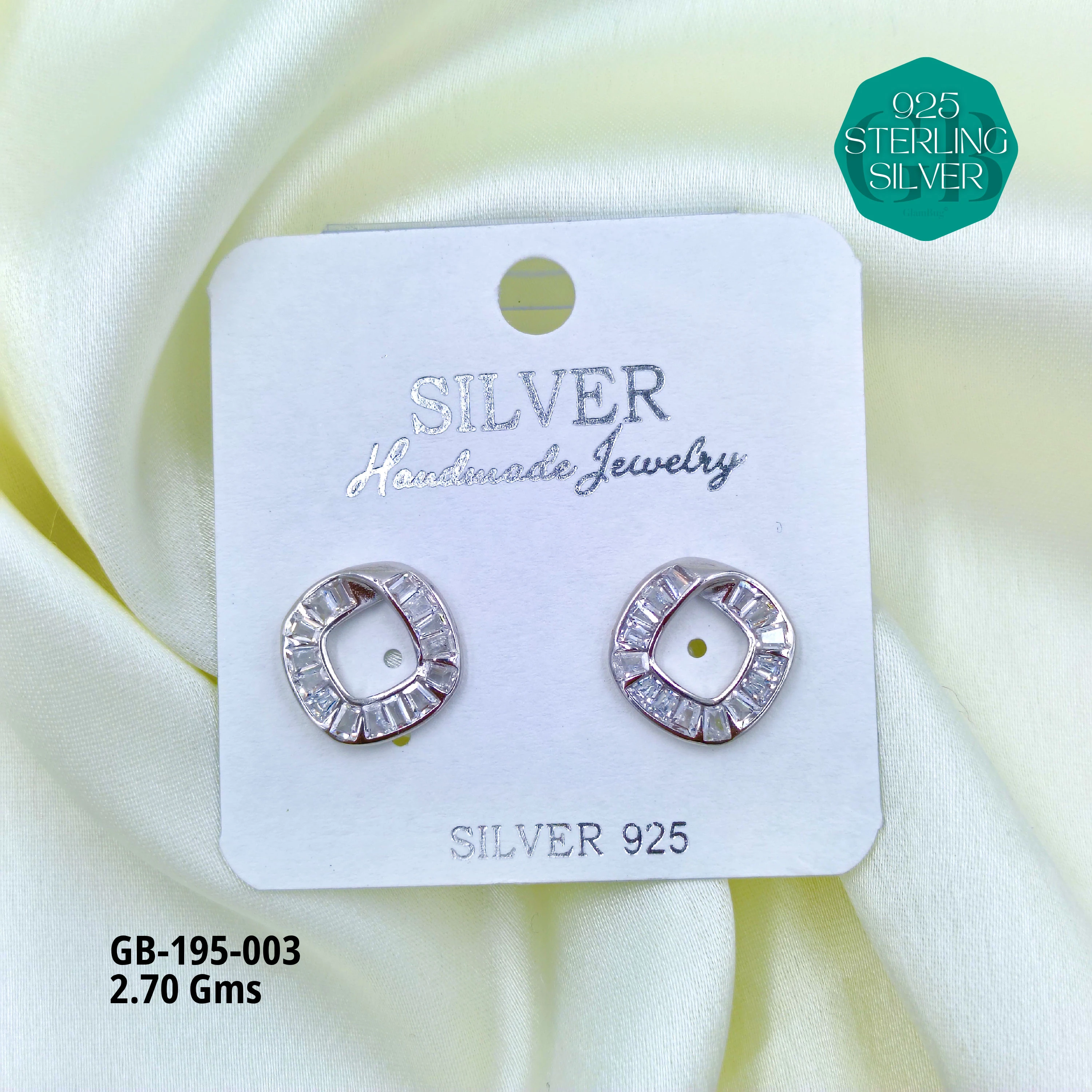 PREMIUM EX CZ + PEARL - Premium 925 Silver Jewellery - SKU: GB-195-003 - Hyderabad Silver Importers