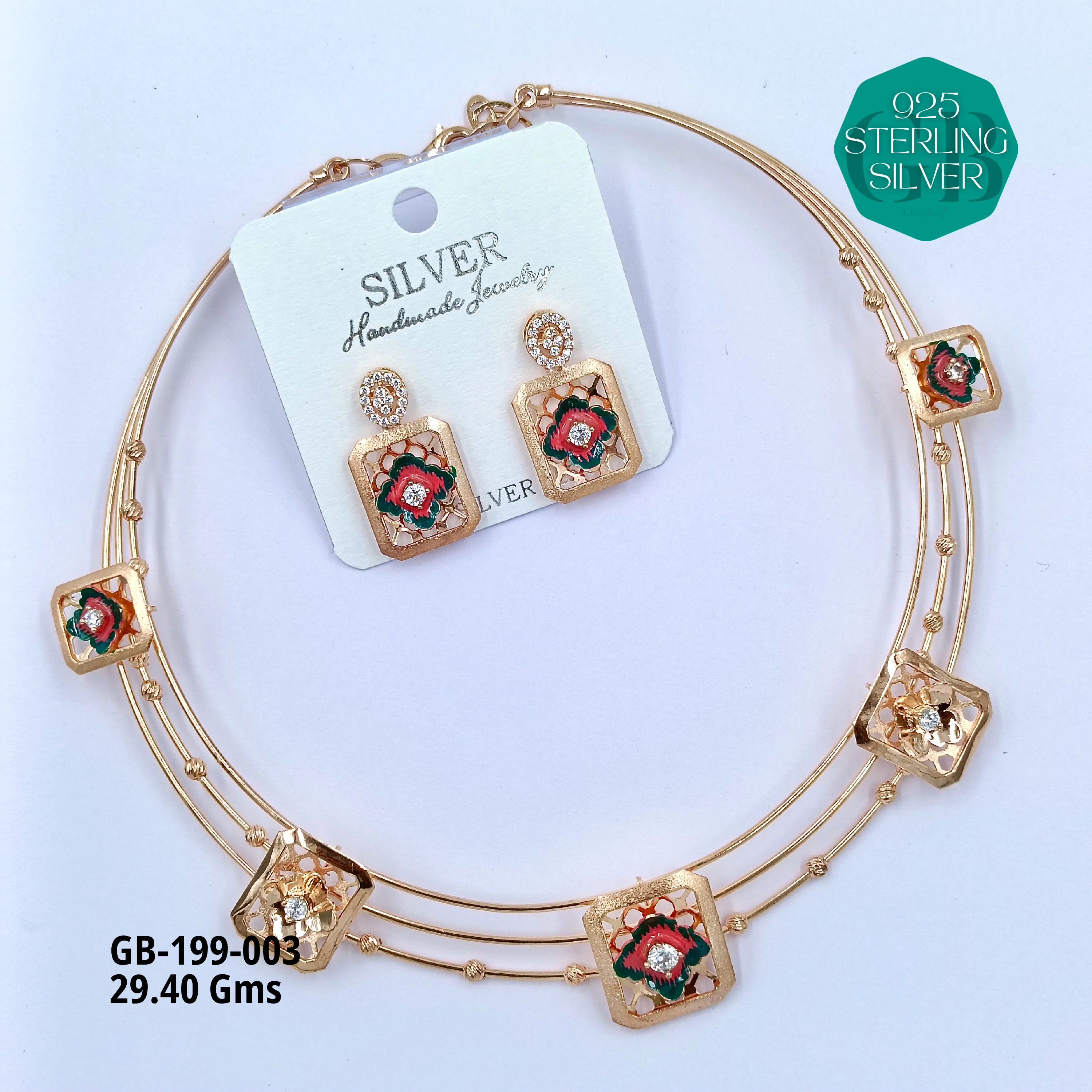 CNC Necklace V2 - Premium 925 Silver Jewellery - SKU: GB-199-003 - Hyderabad Silver Importers