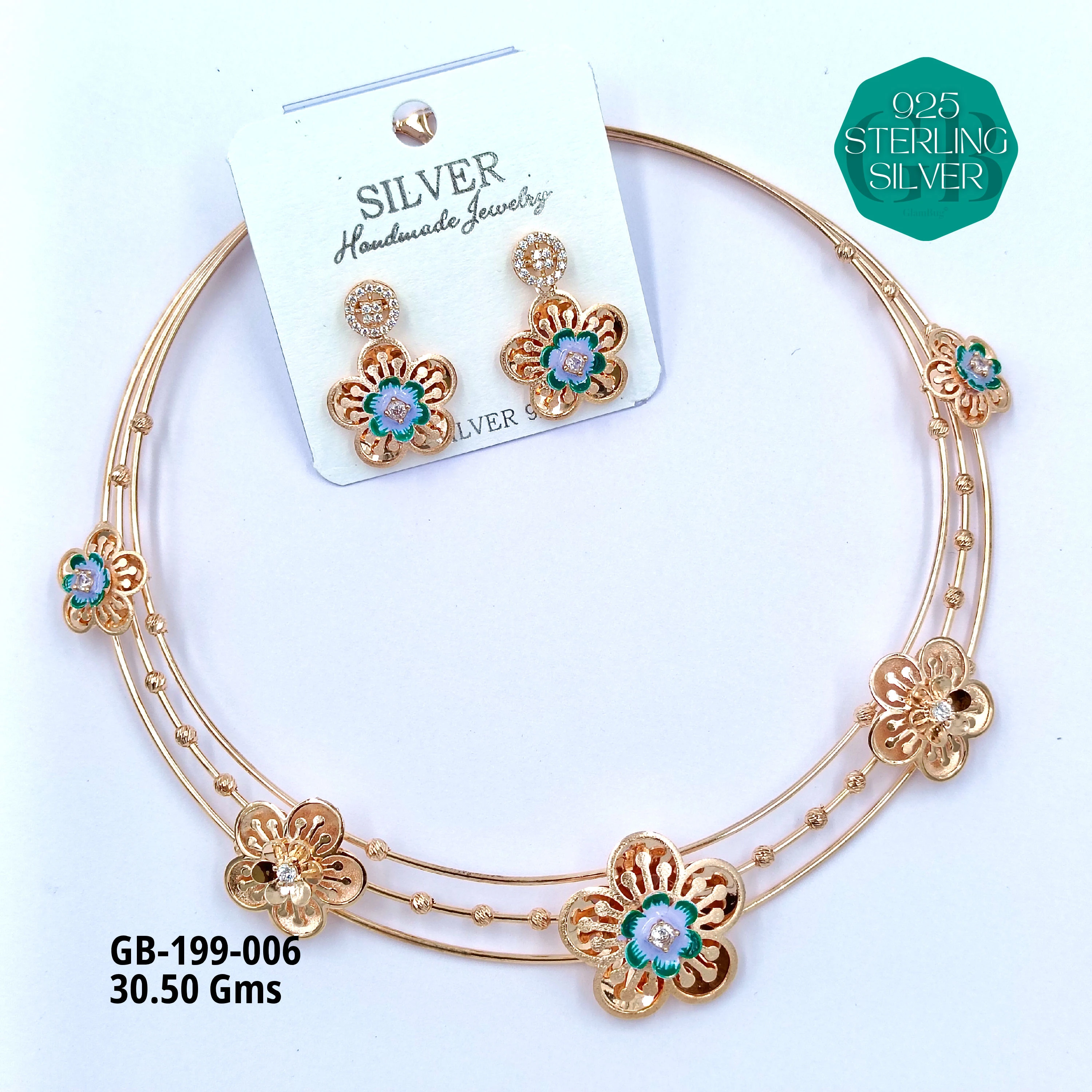 CNC Necklace V2 - Premium 925 Silver Jewellery - SKU: GB-199-006 - Hyderabad Silver Importers