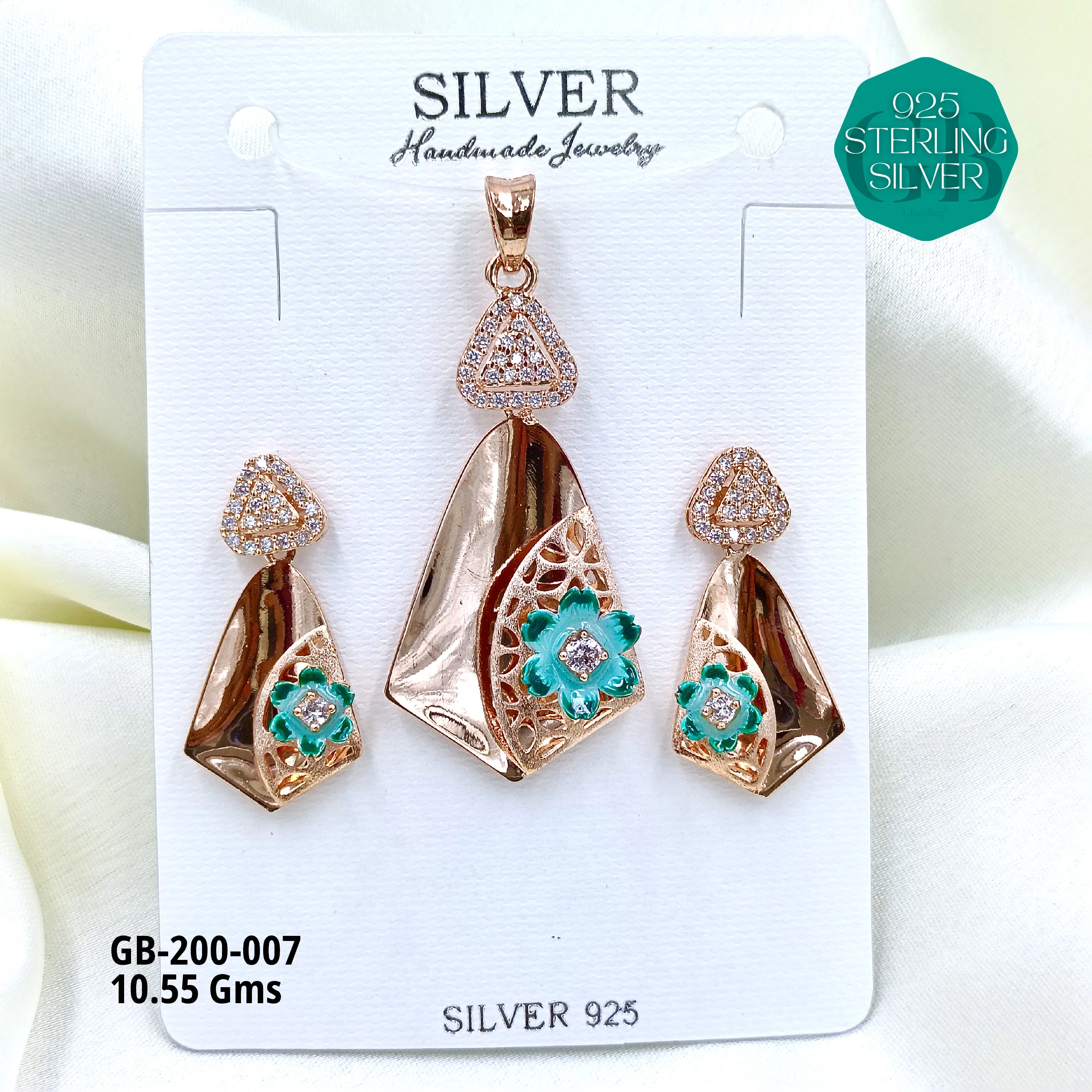 CNC PENDANT SETS - Premium 925 Silver Jewellery - SKU: GB-200-007 - Hyderabad Silver Importers