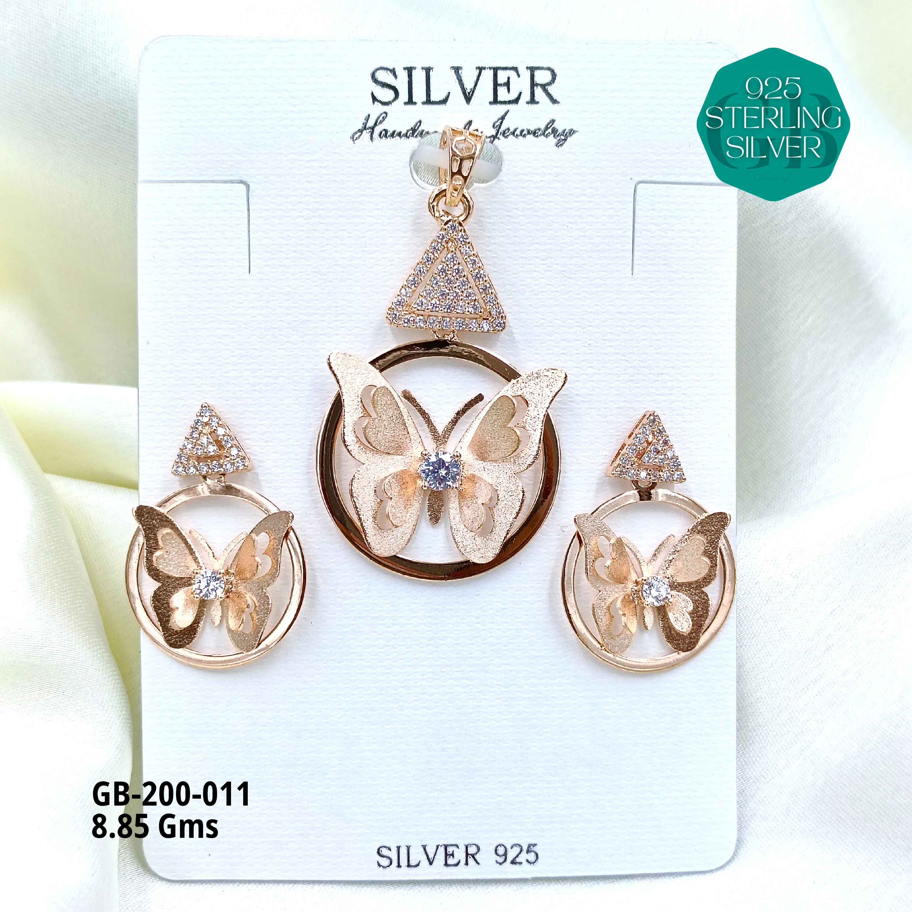 CNC PENDANT SETS - Premium 925 Silver Jewellery - SKU: GB-200-011 - Hyderabad Silver Importers