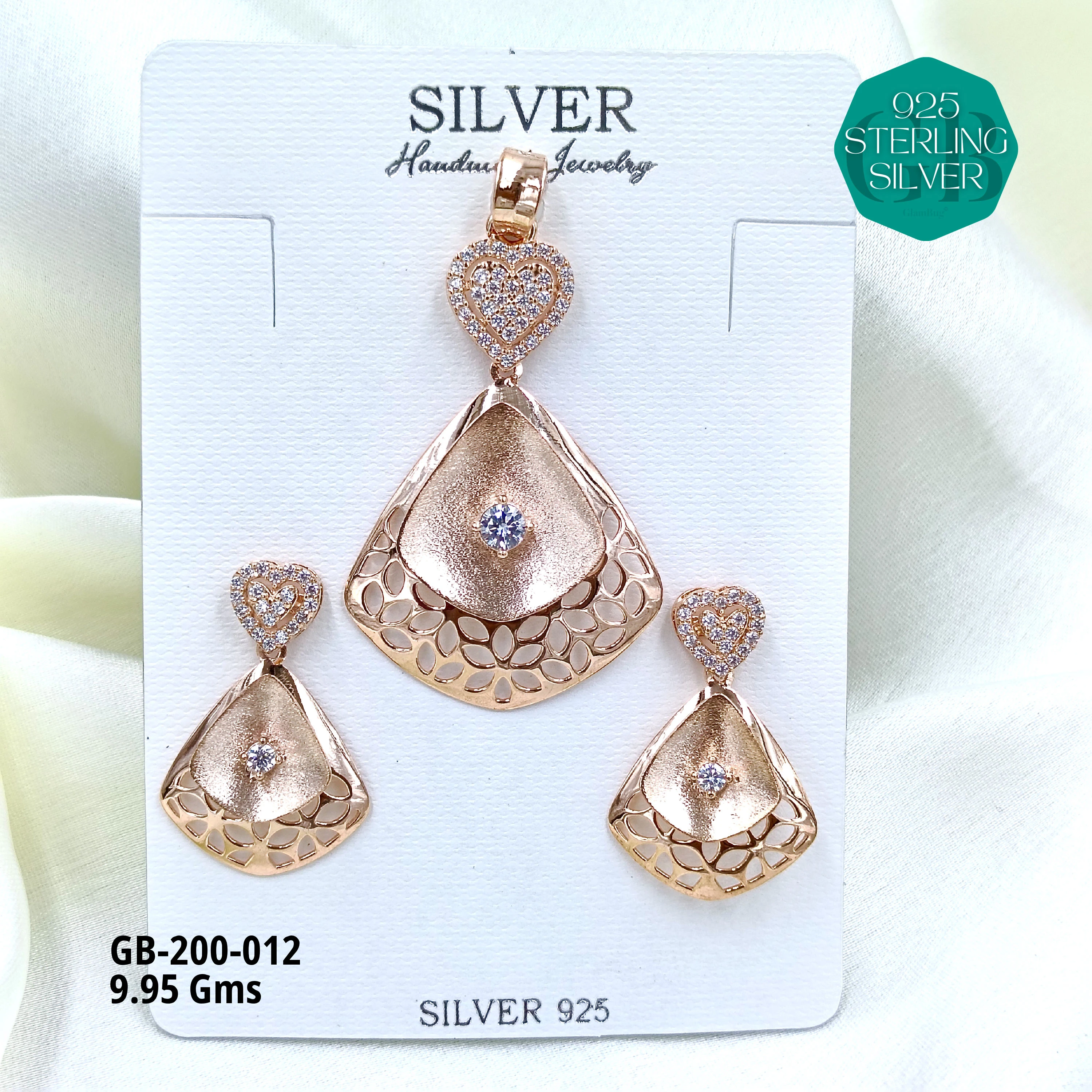 CNC PENDANT SETS - Premium 925 Silver Jewellery - SKU: GB-200-012 - Hyderabad Silver Importers