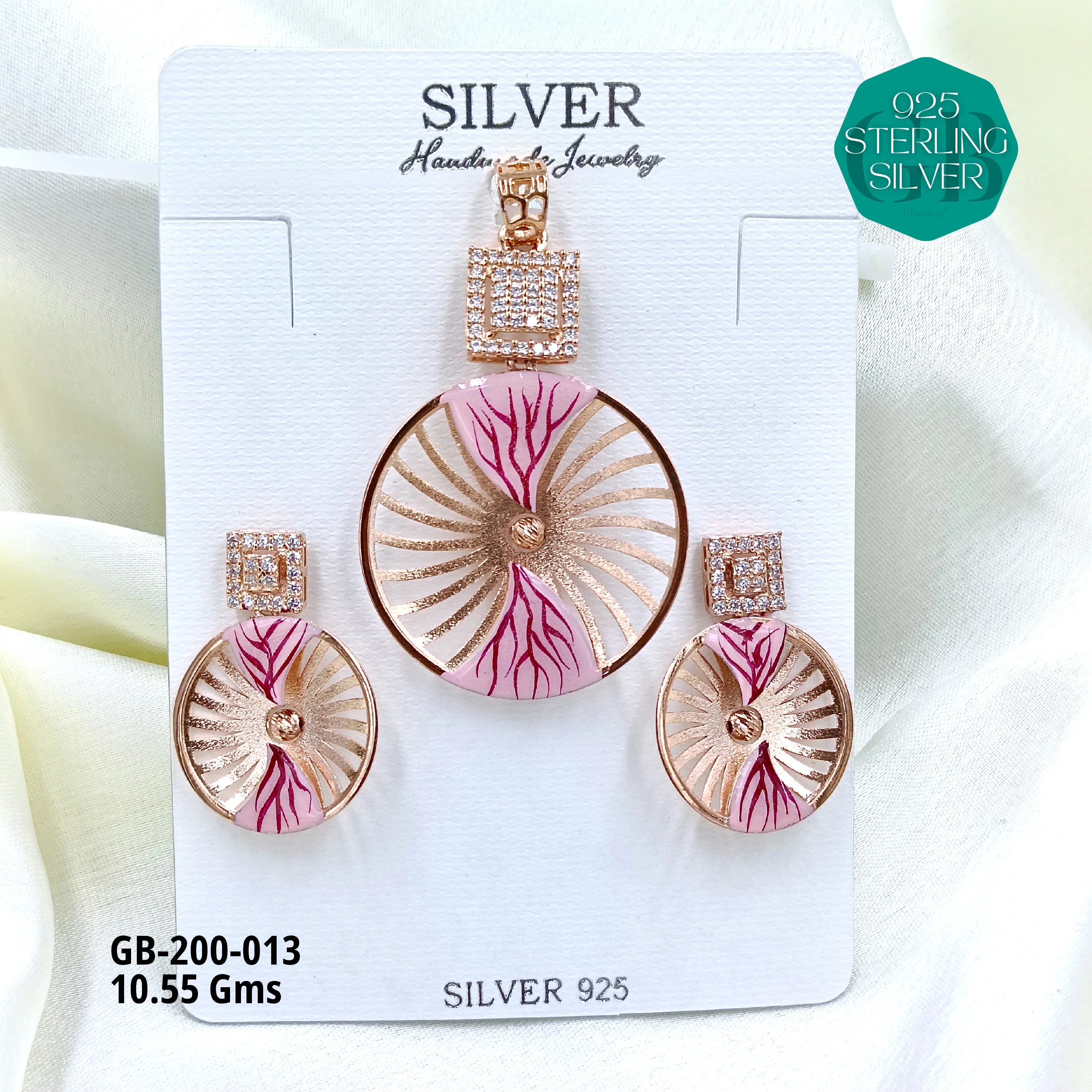 CNC PENDANT SETS - Premium 925 Silver Jewellery - SKU: GB-200-013 - Hyderabad Silver Importers