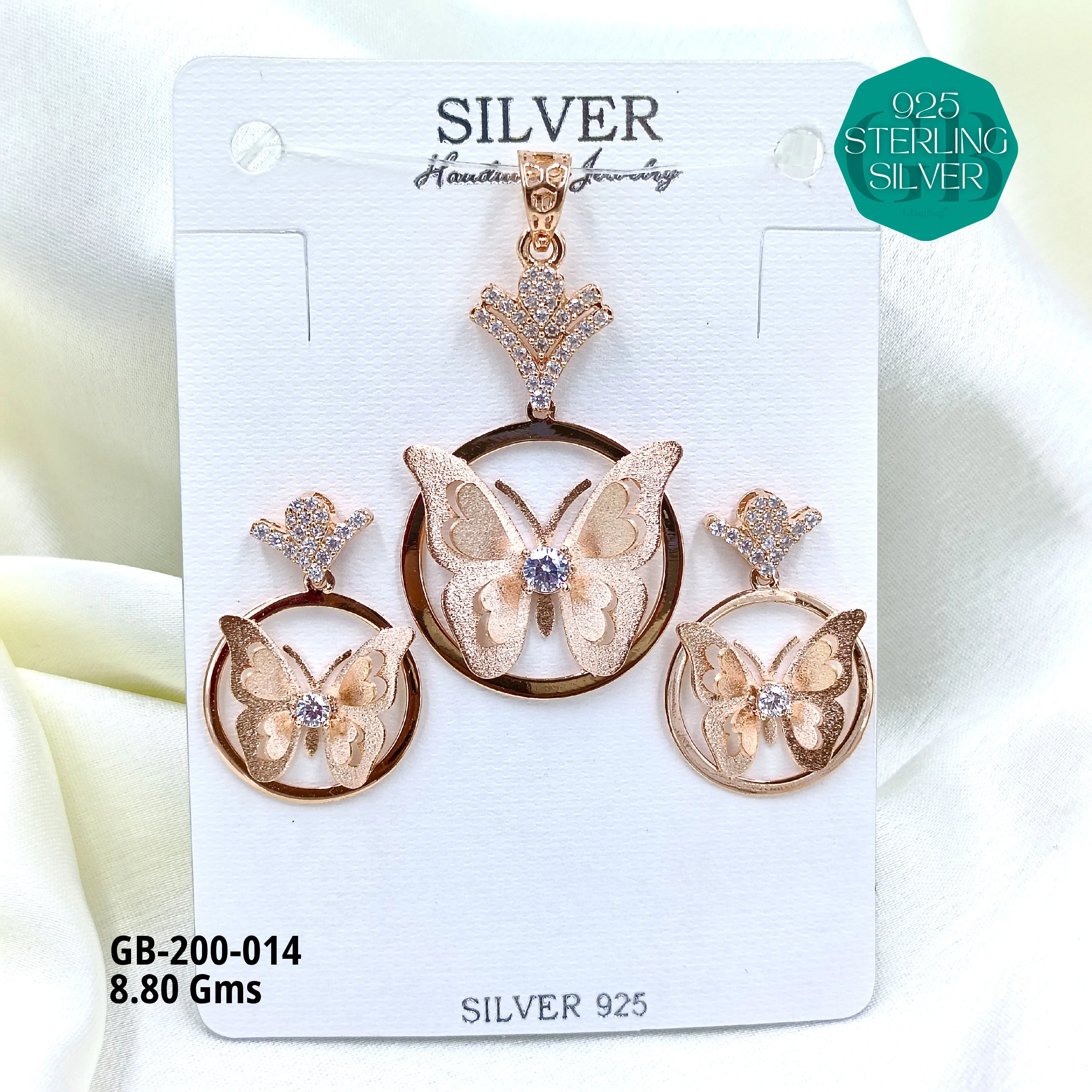CNC PENDANT SETS - Premium 925 Silver Jewellery - SKU: GB-200-014 - Hyderabad Silver Importers