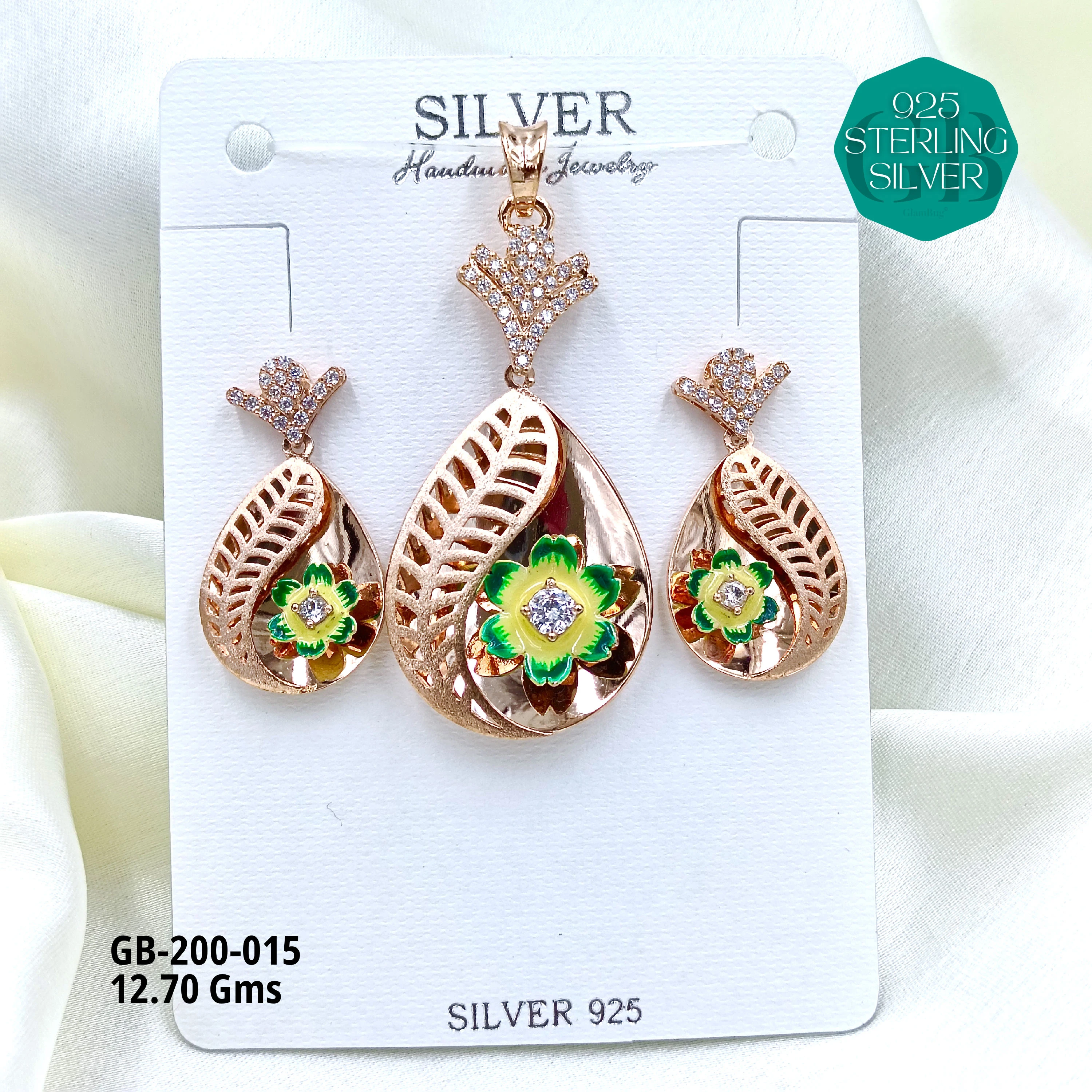 CNC PENDANT SETS - Premium 925 Silver Jewellery - SKU: GB-200-015 - Hyderabad Silver Importers