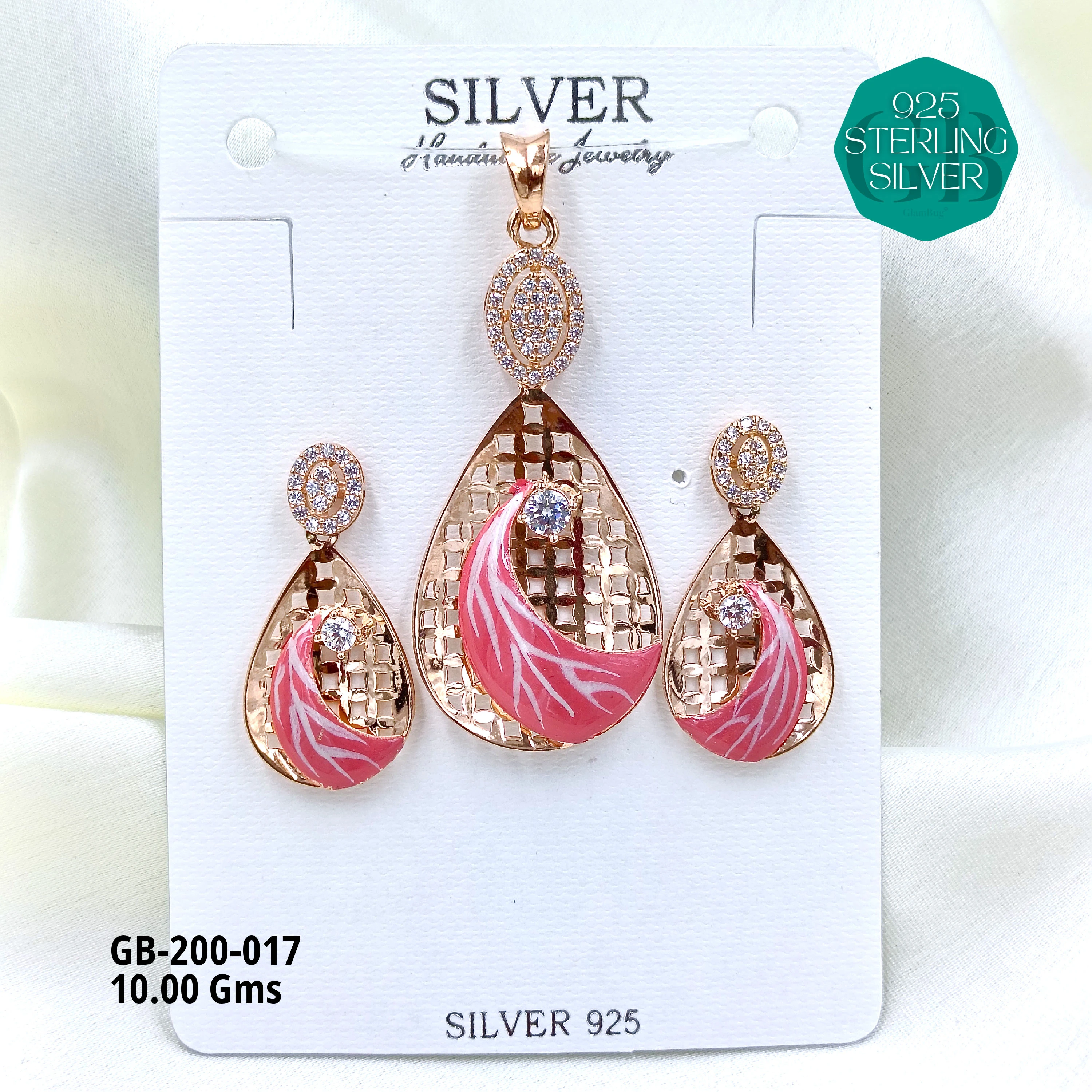 CNC PENDANT SETS - Premium 925 Silver Jewellery - SKU: GB-200-017 - Hyderabad Silver Importers