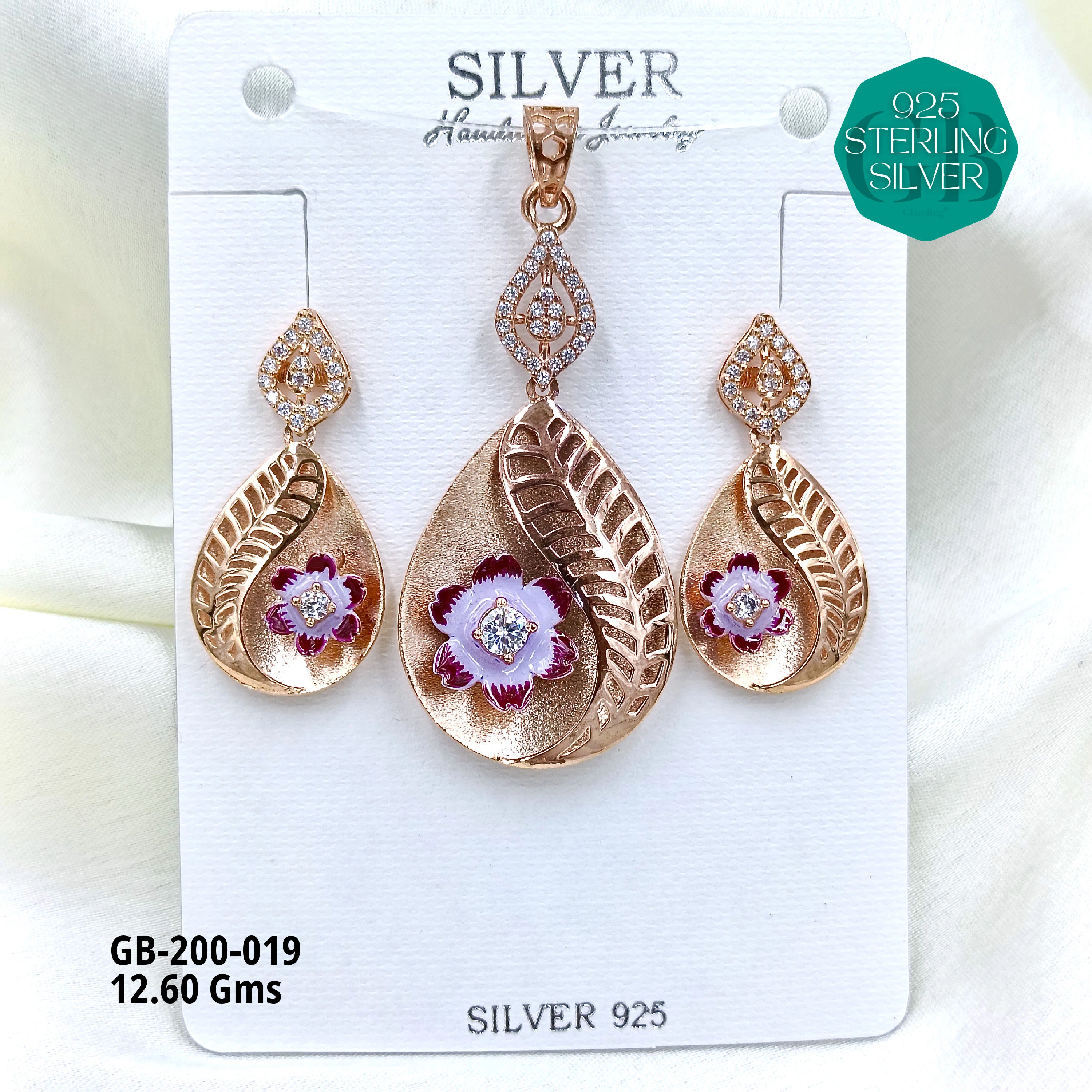 CNC PENDANT SETS - Premium 925 Silver Jewellery - SKU: GB-200-019 - Hyderabad Silver Importers