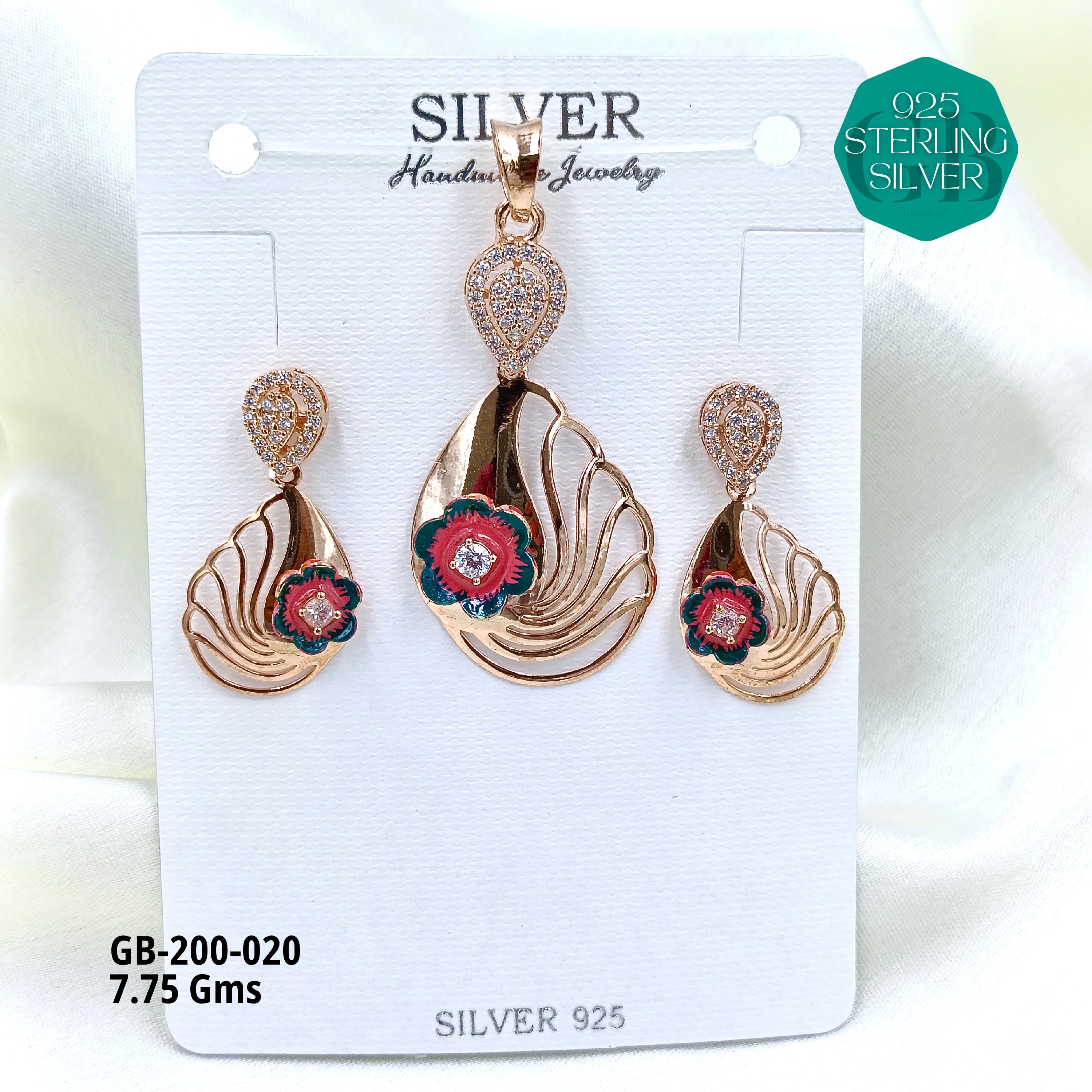 CNC PENDANT SETS - Premium 925 Silver Jewellery - SKU: GB-200-020 - Hyderabad Silver Importers