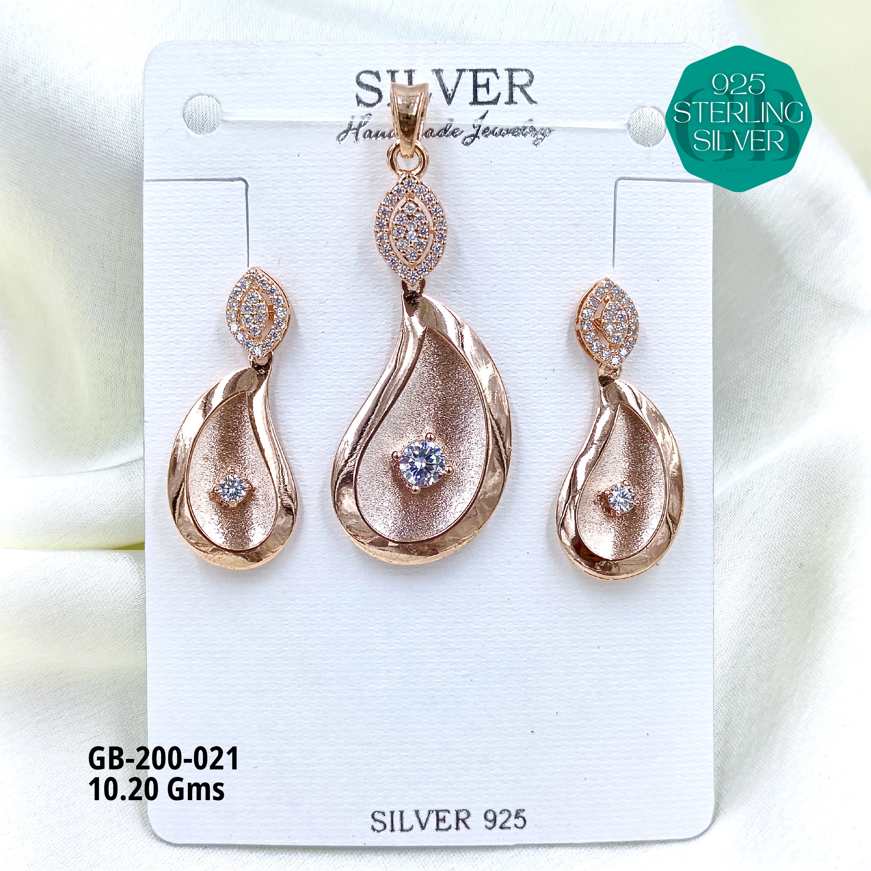CNC PENDANT SETS - Premium 925 Silver Jewellery - SKU: GB-200-021 - Hyderabad Silver Importers