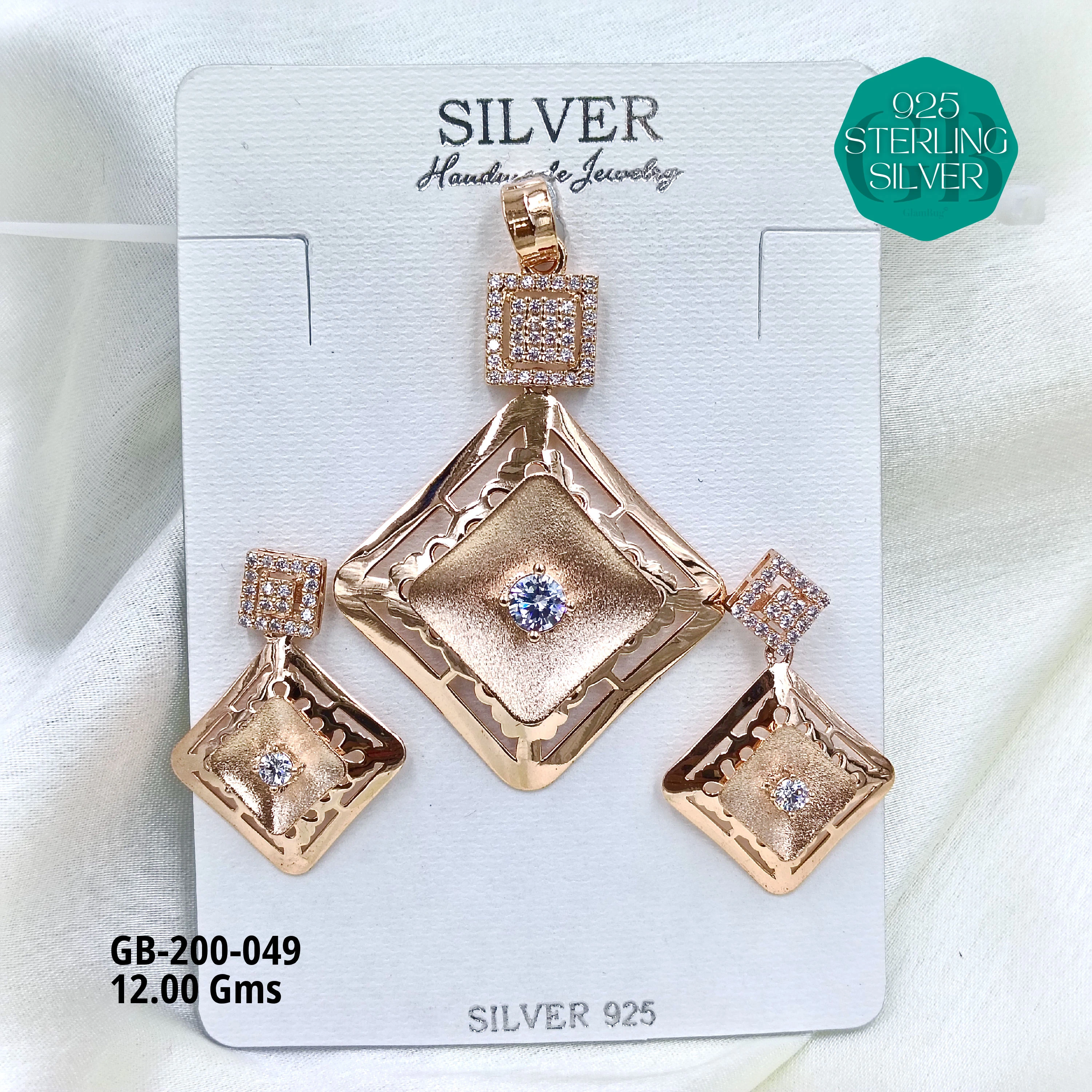 CNC PENDANT SETS - Premium 925 Silver Jewellery - SKU: GB-200-049 - Hyderabad Silver Importers
