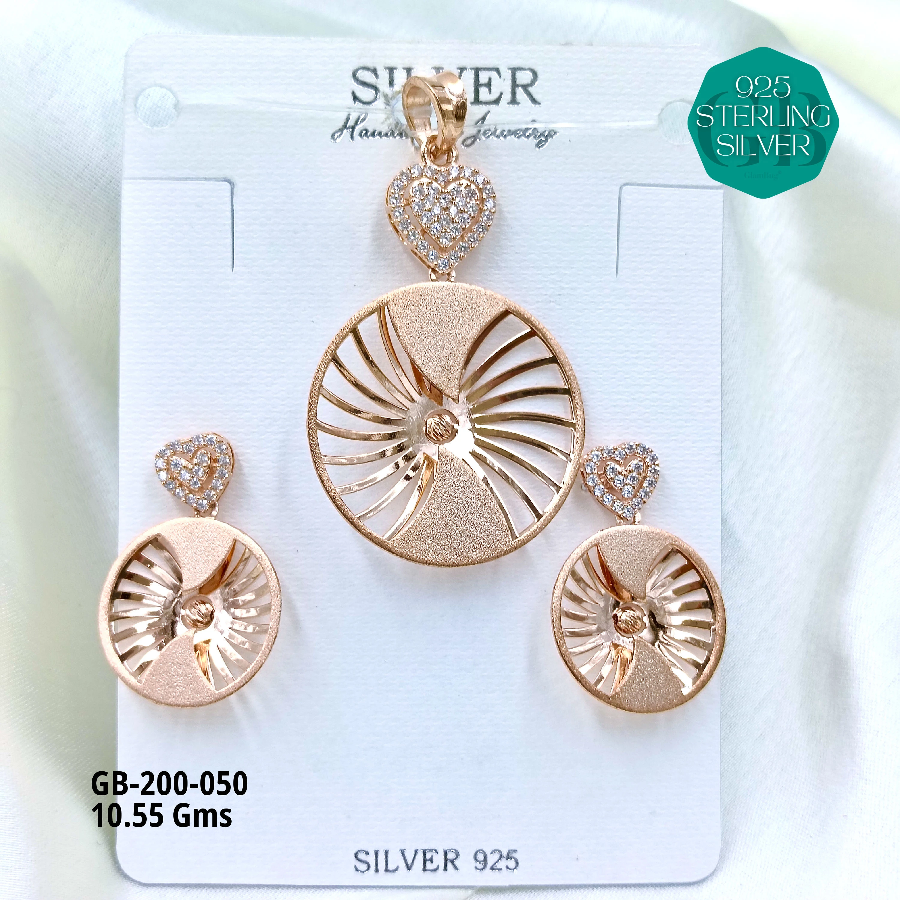 CNC PENDANT SETS - Premium 925 Silver Jewellery - SKU: GB-200-050 - Hyderabad Silver Importers