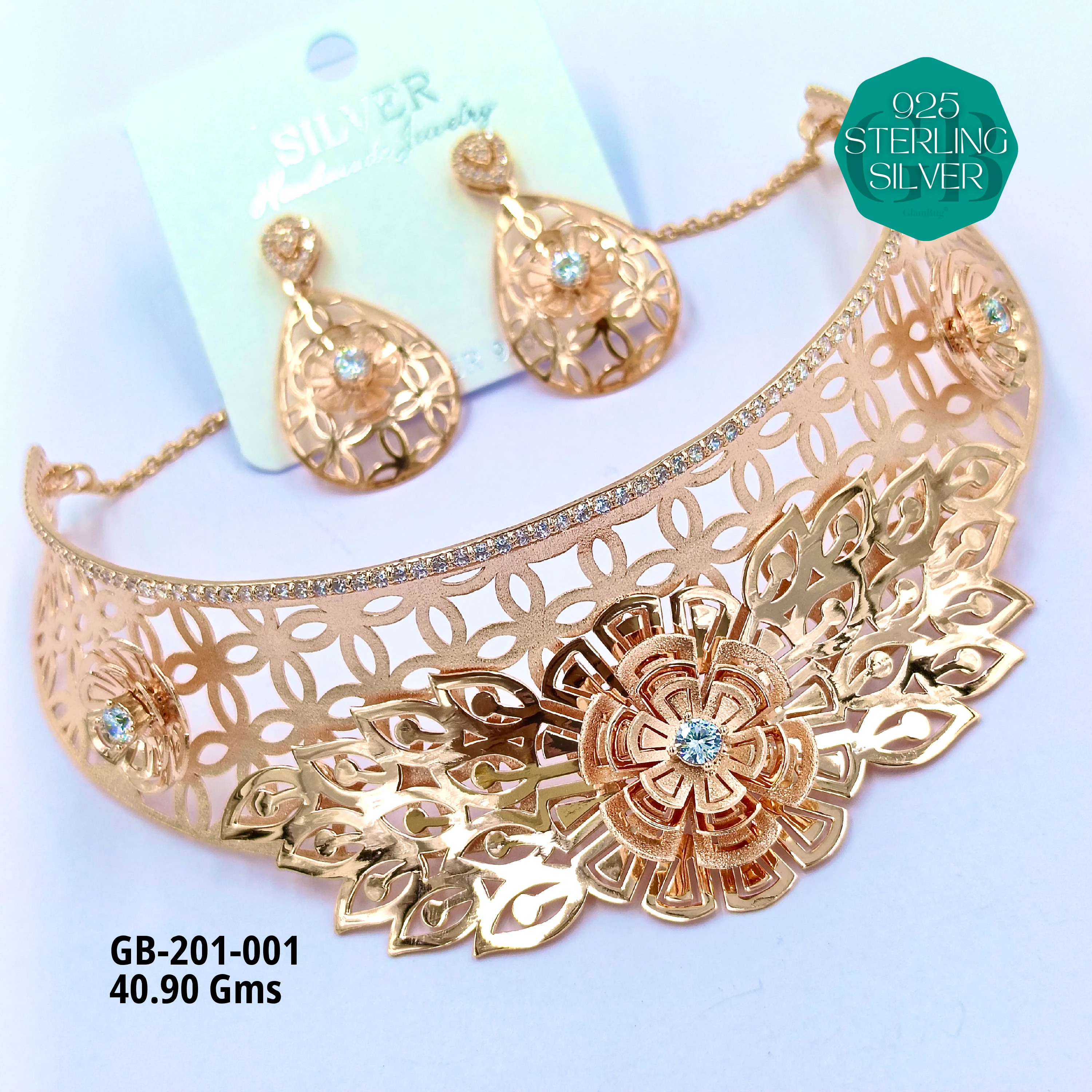 CNC CHOKAR - Premium 925 Silver Jewellery - SKU: GB-201-001 - Hyderabad Silver Importers