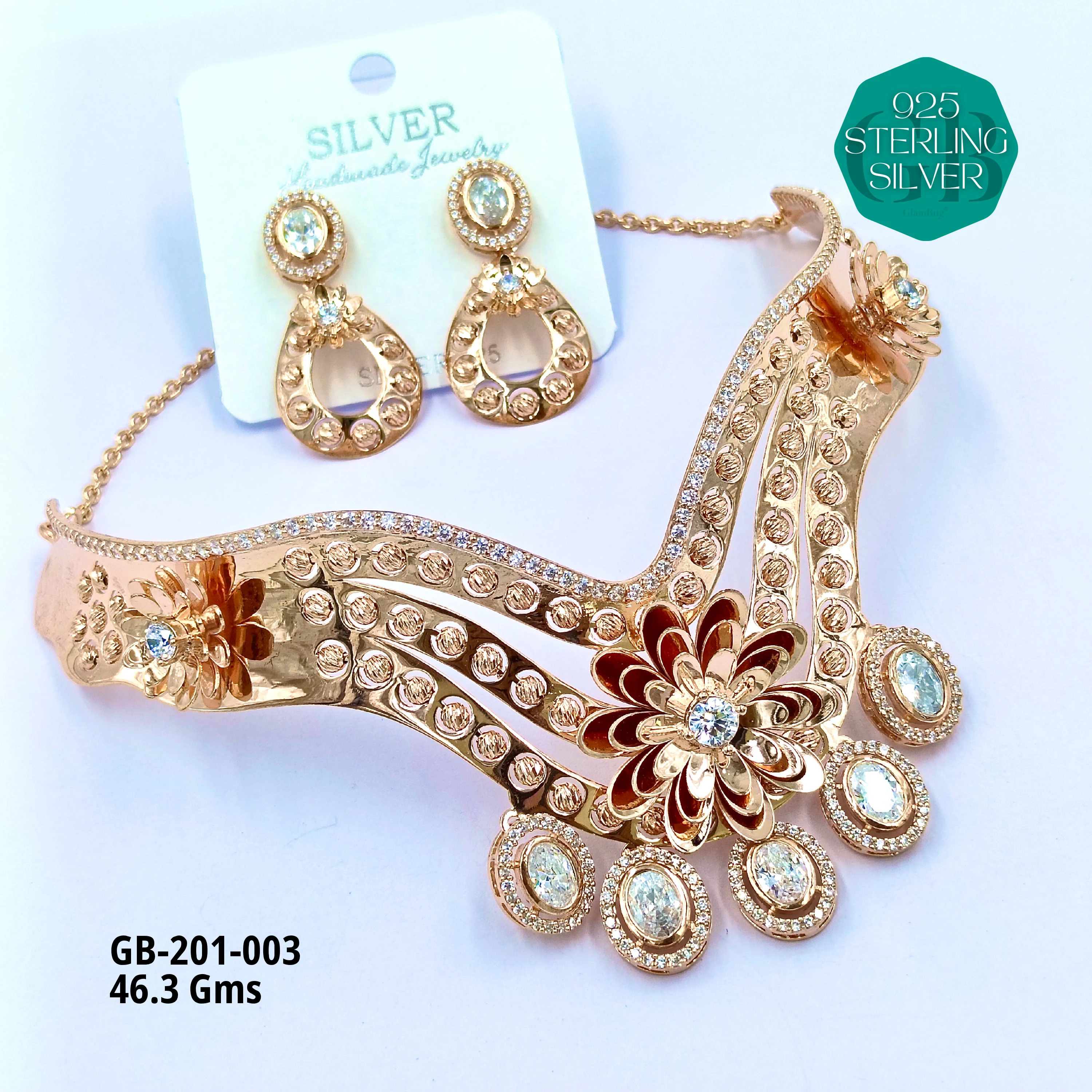 CNC CHOKAR - Premium 925 Silver Jewellery - SKU: GB-201-003 - Hyderabad Silver Importers