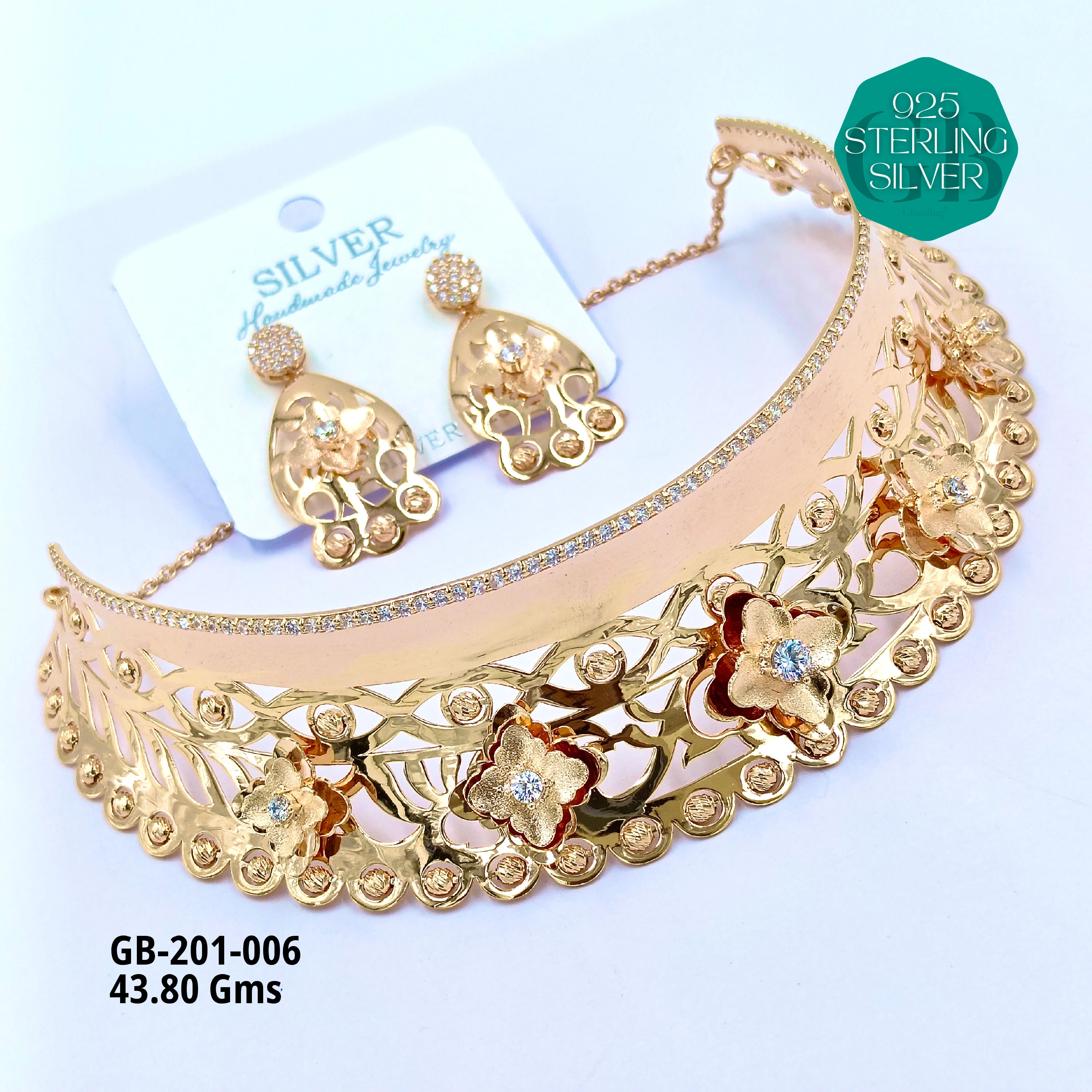 CNC CHOKAR - Premium 925 Silver Jewellery - SKU: GB-201-006 - Hyderabad Silver Importers