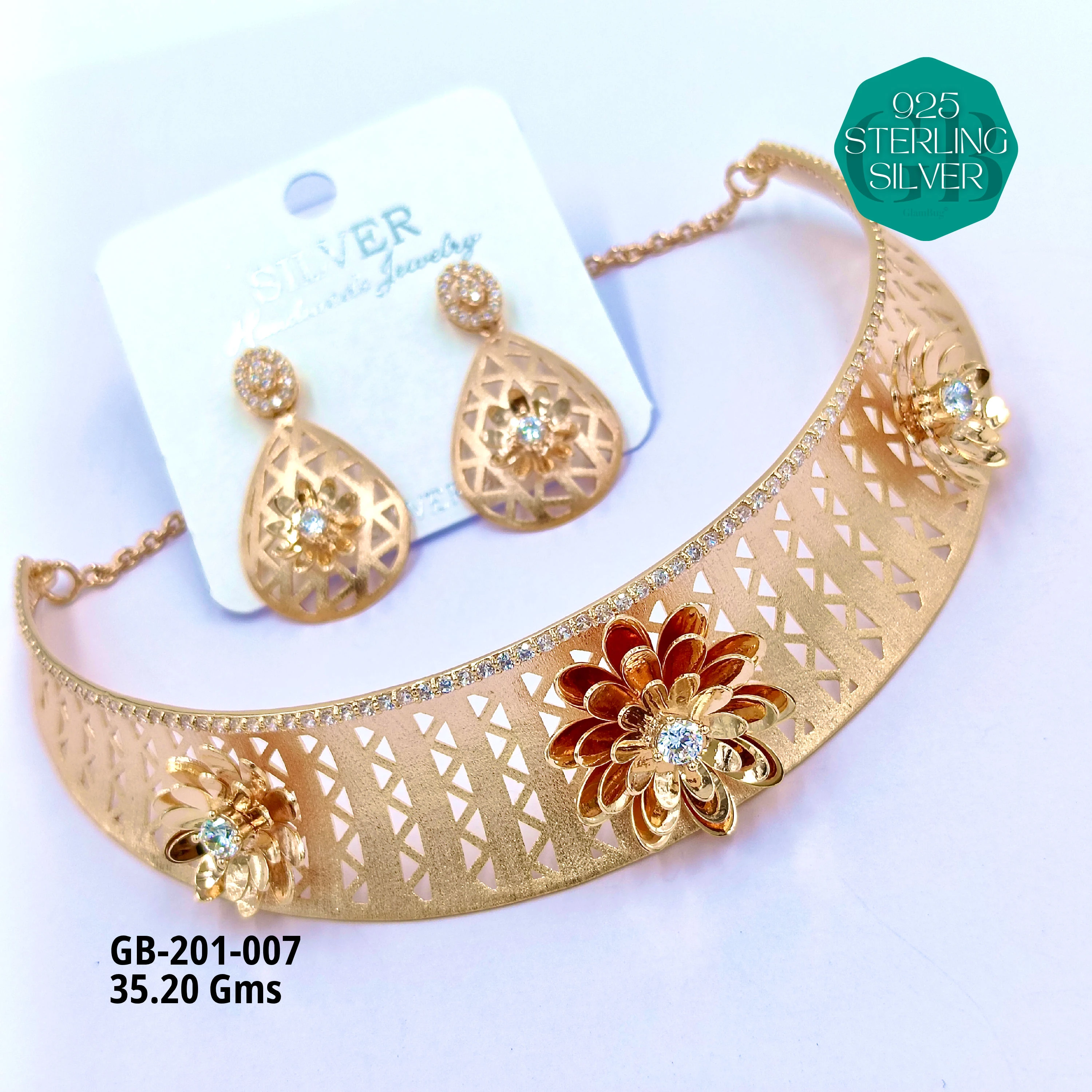 CNC CHOKAR - Premium 925 Silver Jewellery - SKU: GB-201-007 - Hyderabad Silver Importers