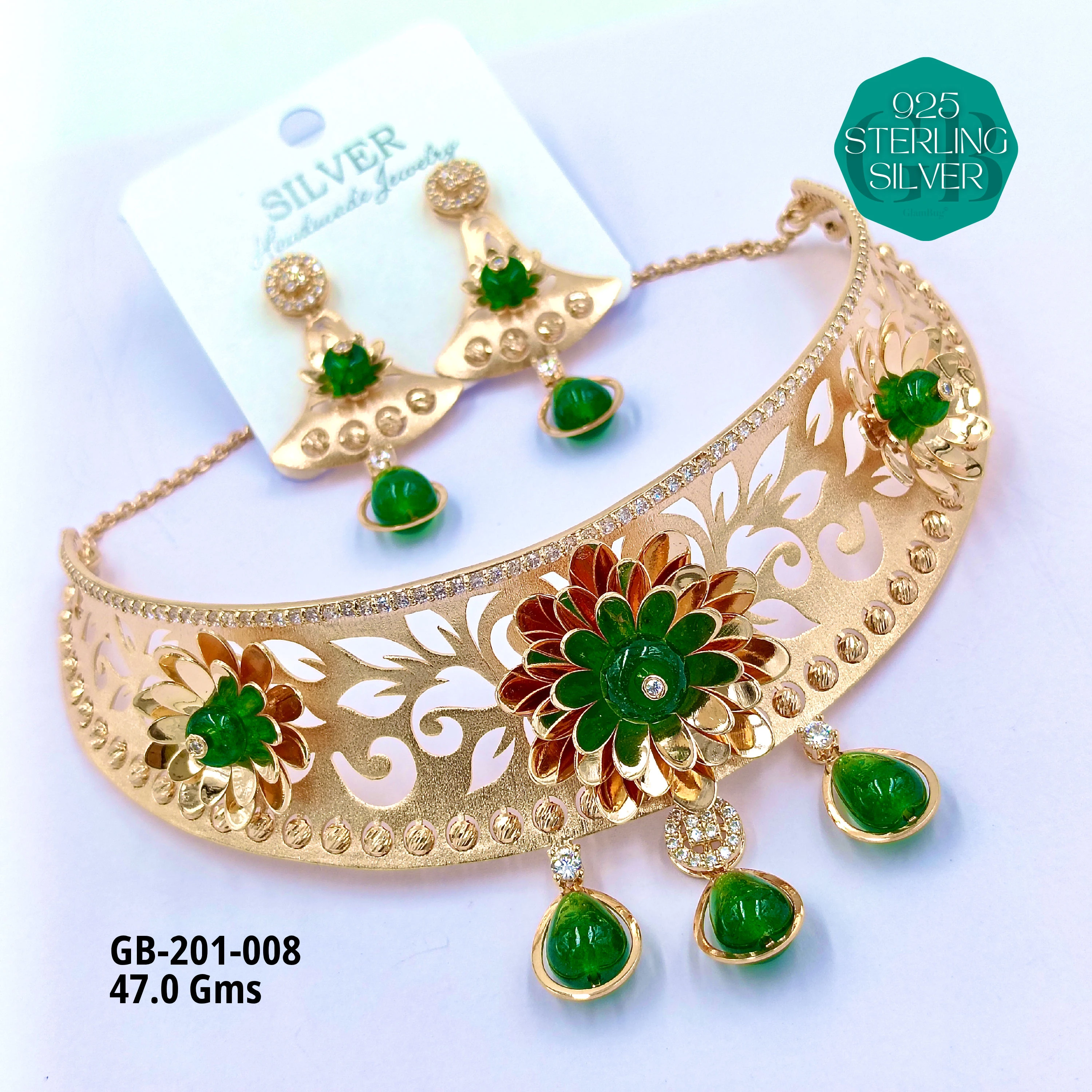 CNC CHOKAR - Premium 925 Silver Jewellery - SKU: GB-201-008 - Hyderabad Silver Importers