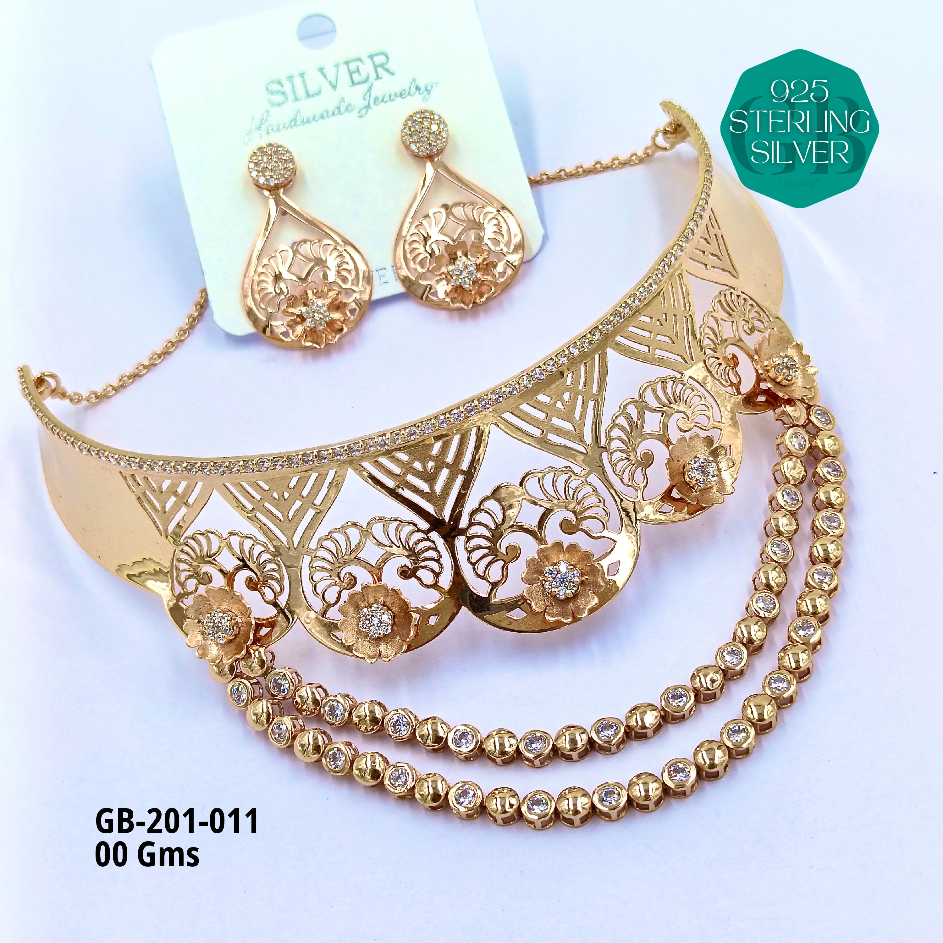 CNC CHOKAR - Premium 925 Silver Jewellery - SKU: GB-201-011 - Hyderabad Silver Importers