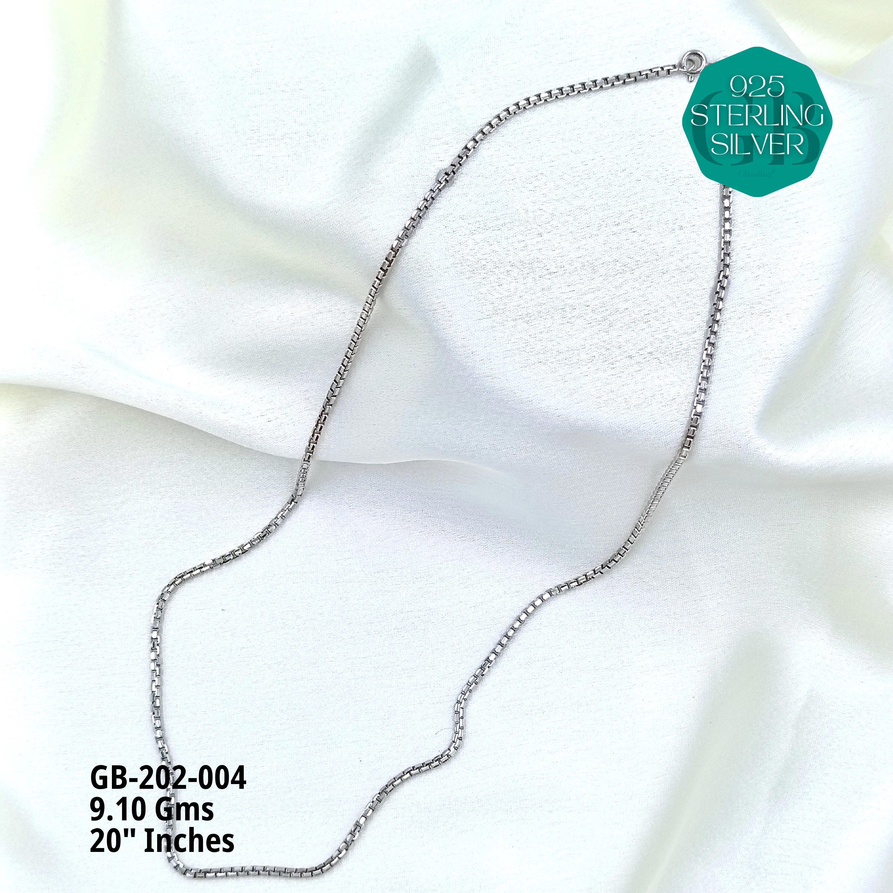 MAN SNAKE / CROP CHAINS - Premium 925 Silver Jewellery - SKU: GB-202-004 - Hyderabad Silver Importers