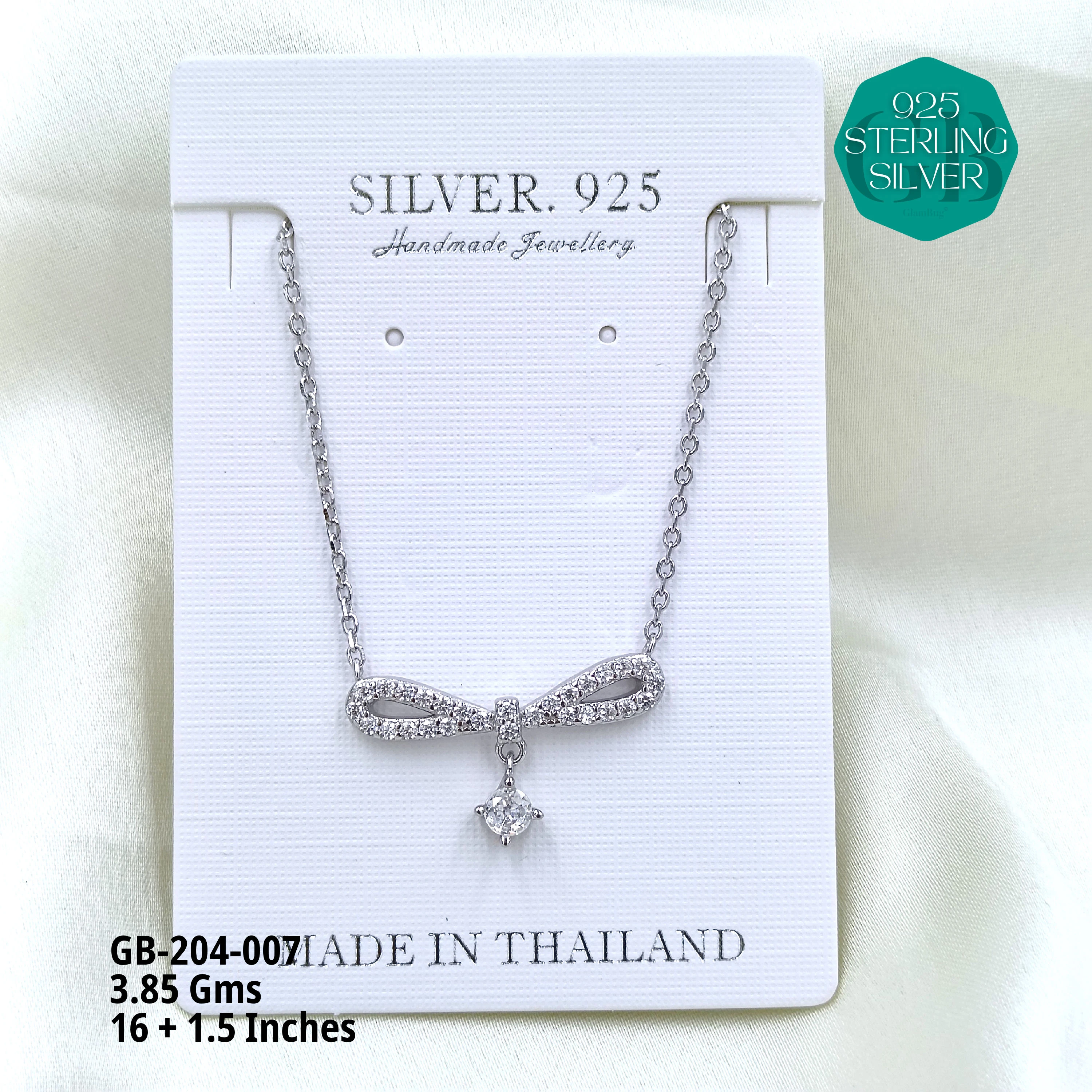 CZ DOKIYA CHAINS PREMIUM - Premium 925 Silver Jewellery - SKU: GB-204-007 - Hyderabad Silver Importers