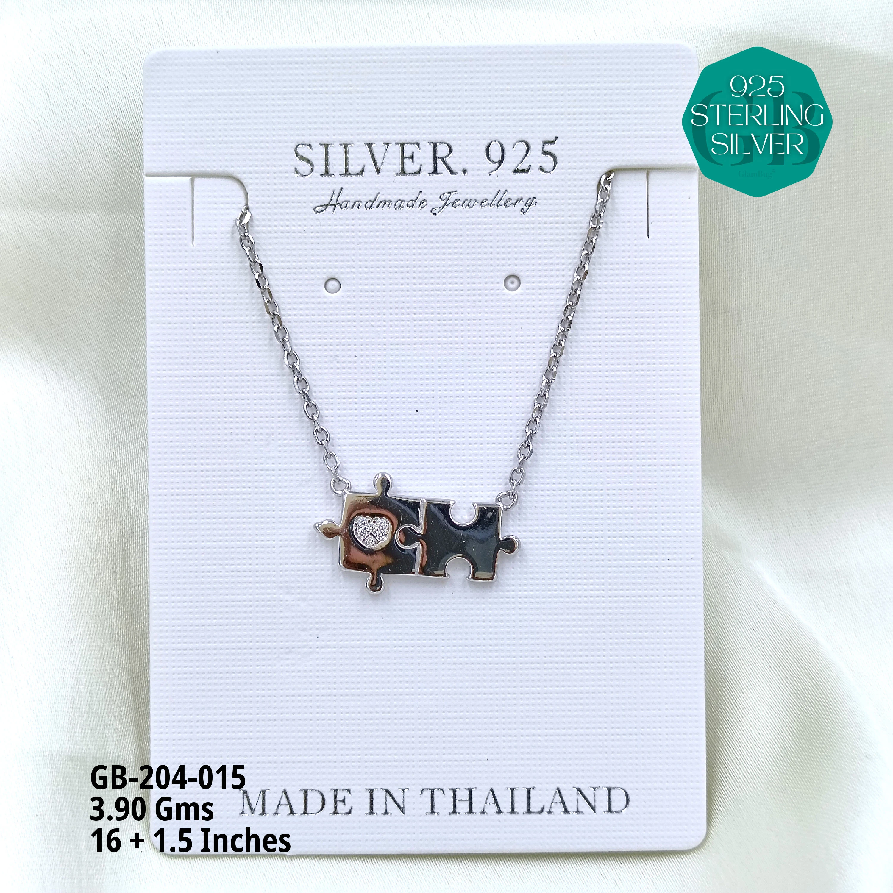 CZ DOKIYA CHAINS PREMIUM - Premium 925 Silver Jewellery - SKU: GB-204-015 - Hyderabad Silver Importers