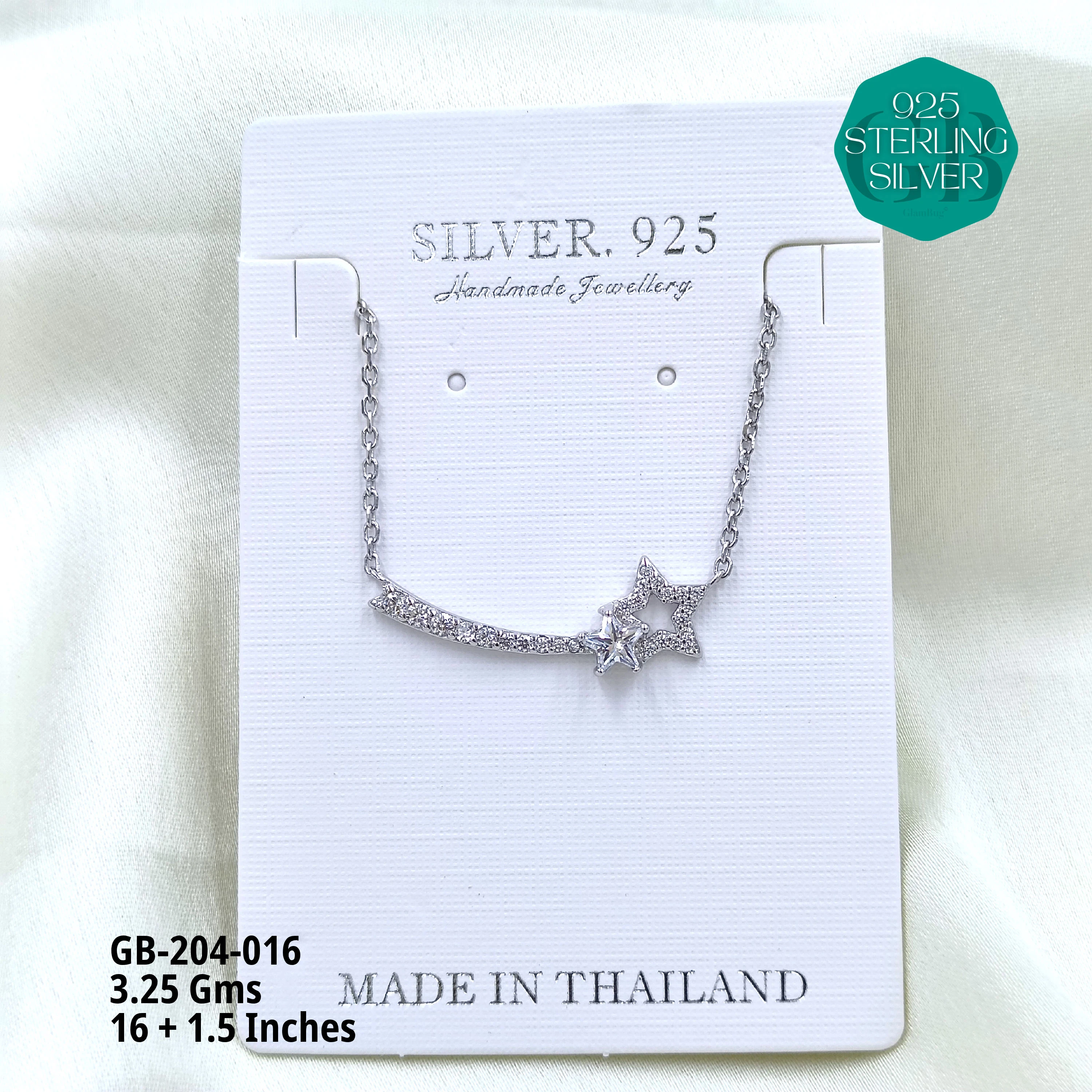 CZ DOKIYA CHAINS PREMIUM - Premium 925 Silver Jewellery - SKU: GB-204-016 - Hyderabad Silver Importers