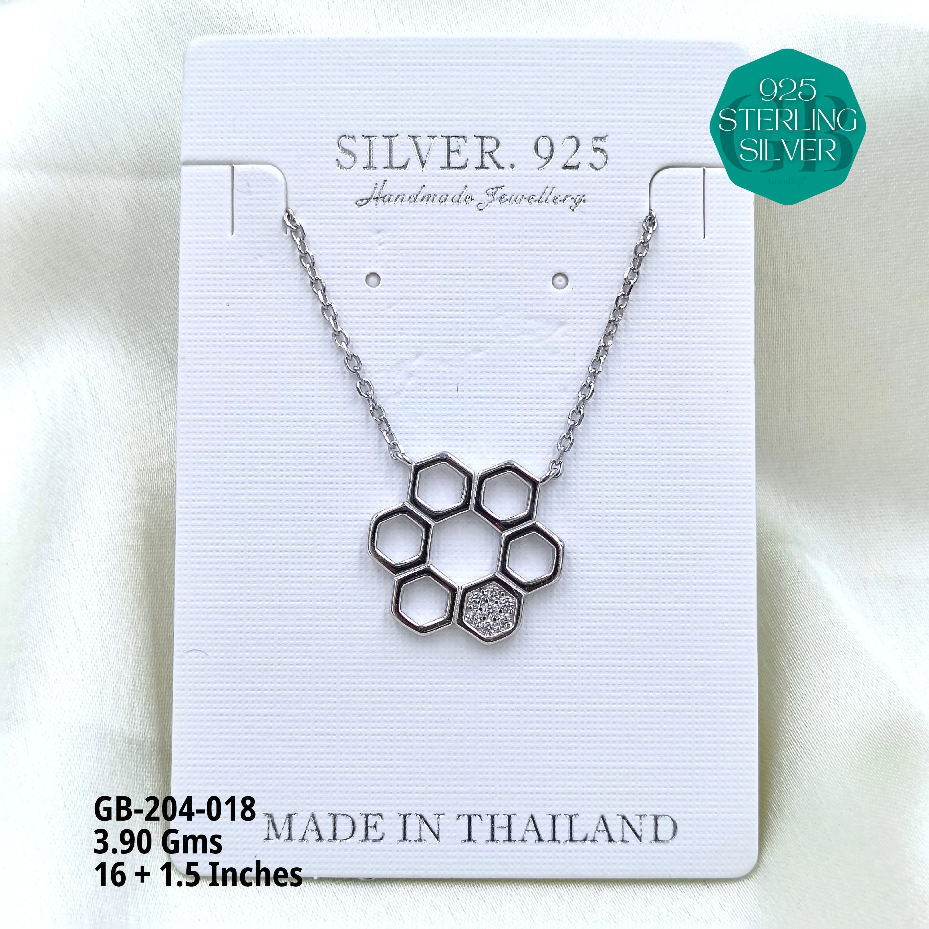 CZ DOKIYA CHAINS PREMIUM - Premium 925 Silver Jewellery - SKU: GB-204-018 - Hyderabad Silver Importers